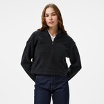 Calvin Klein Sherpa 1/2 Zip Kadın Siyah Ceket