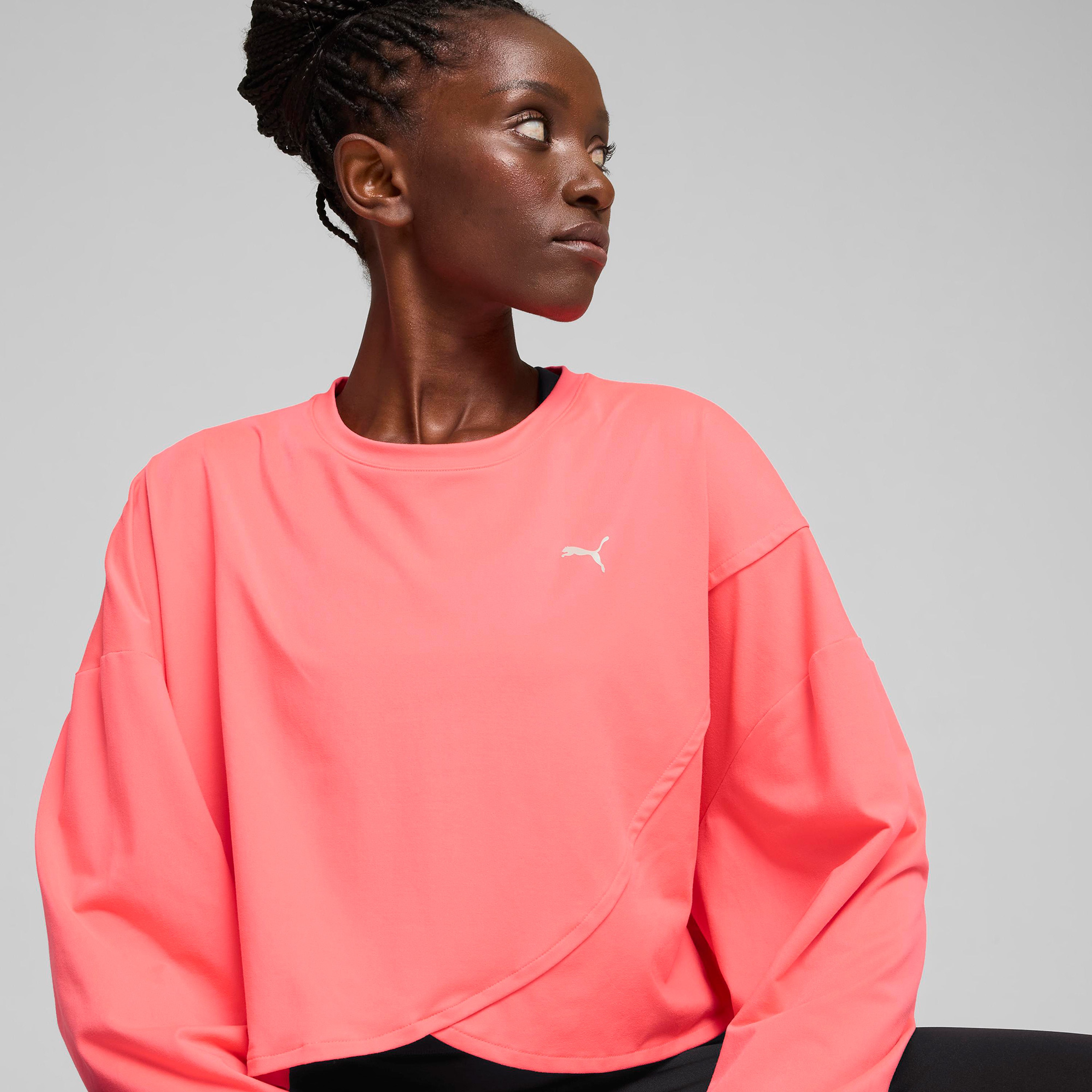 Puma Cloudspun Crossover Crew Kadın Somon Rengi Sweatshirt