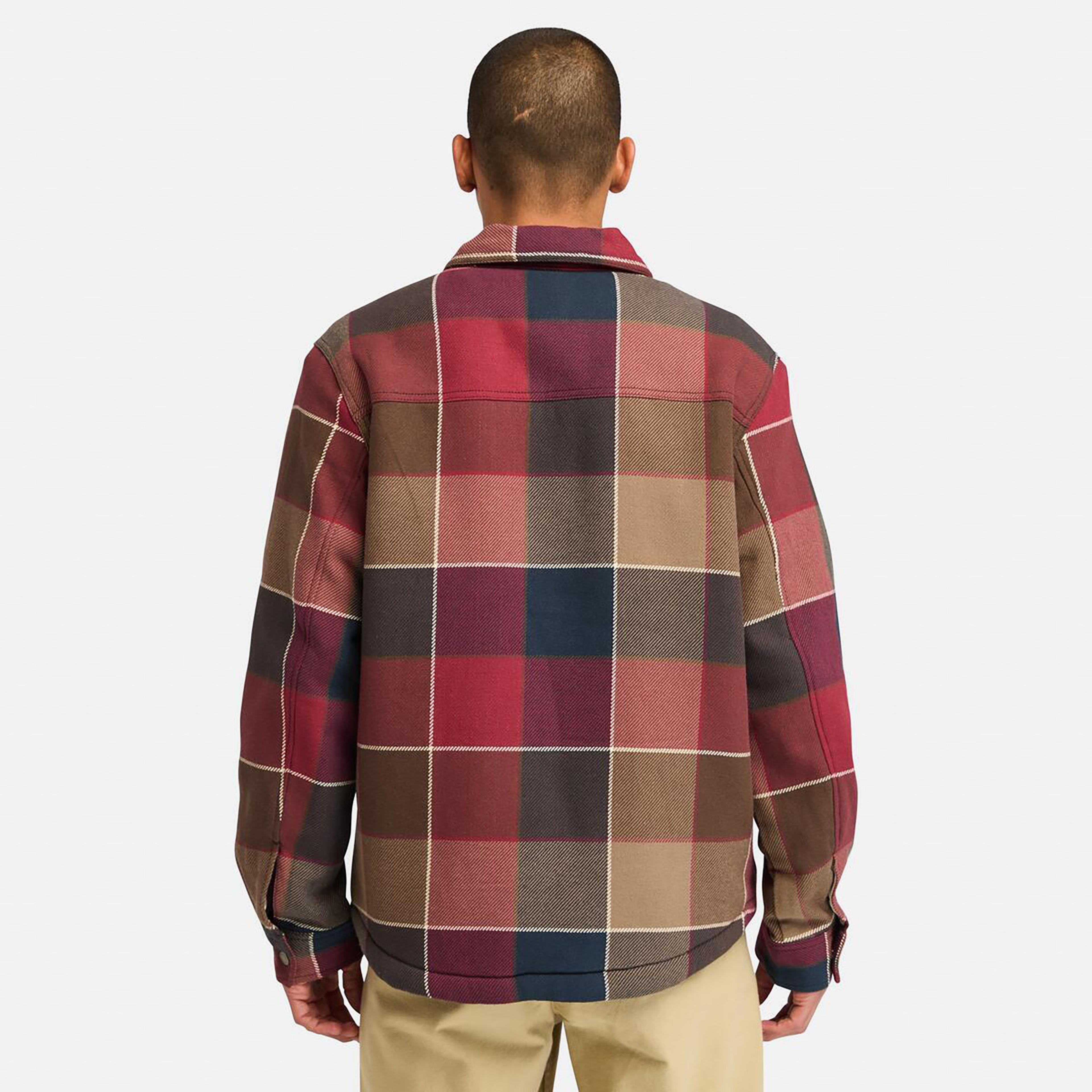 Timberland Sherpa Lined Plaid Erkek Bordo Ceket