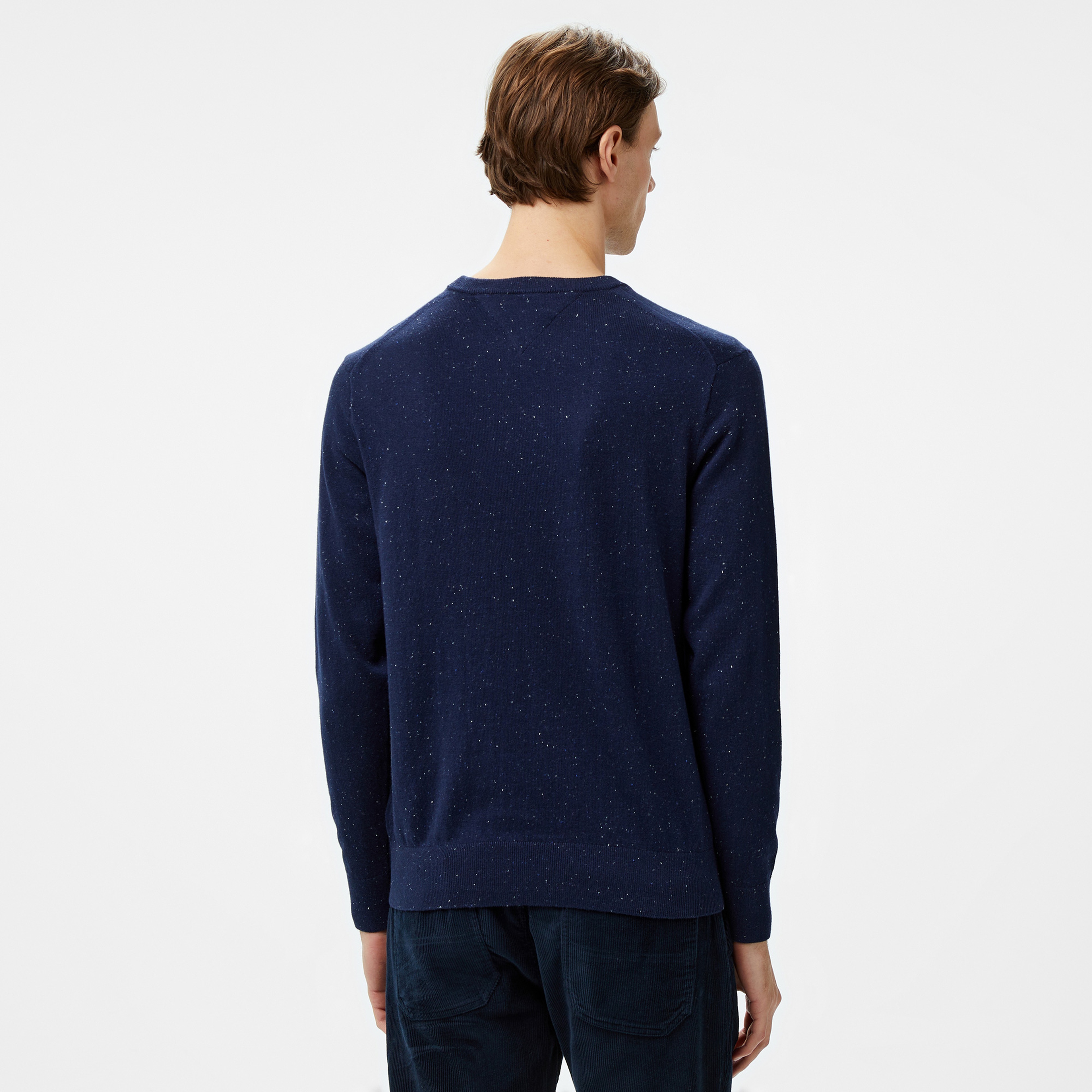 Tommy Hilfiger Pima Crew Neck Erkek Mavi Kazak