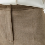 Tommy Hilfiger Flannel Slim Straight Kadın Bej Pantolon