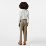 Tommy Hilfiger Flannel Slim Straight Kadın Bej Pantolon