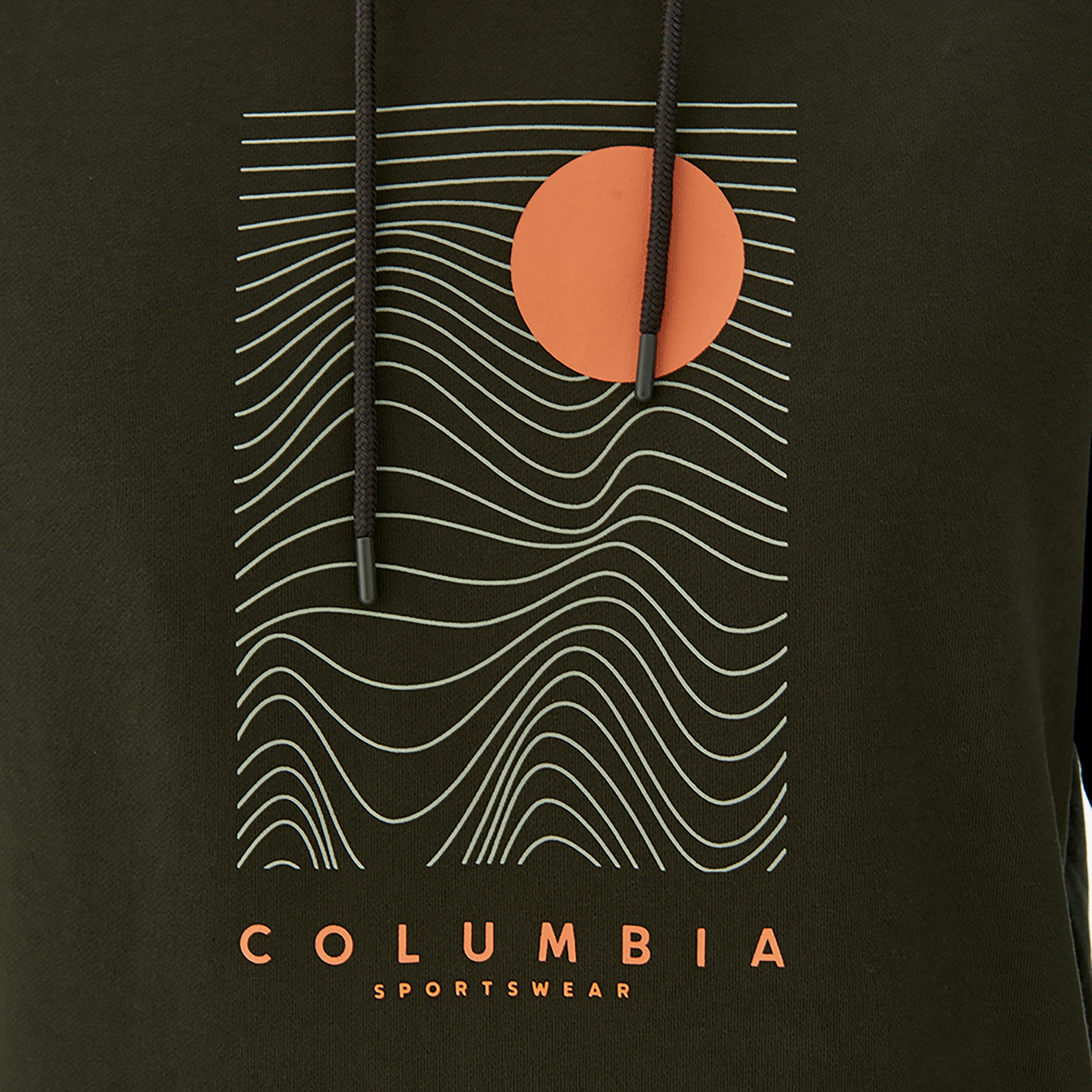 Columbia Linear Drifts Erkek Koyu Yeşil Kapüşonlu Sweatshirt