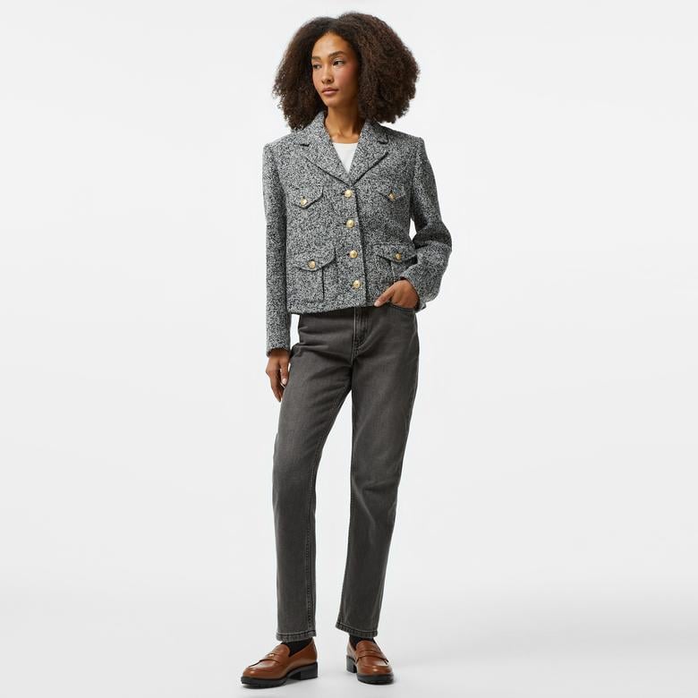 Tommy Hilfiger Boucle Mix Kadın Gri Ceket