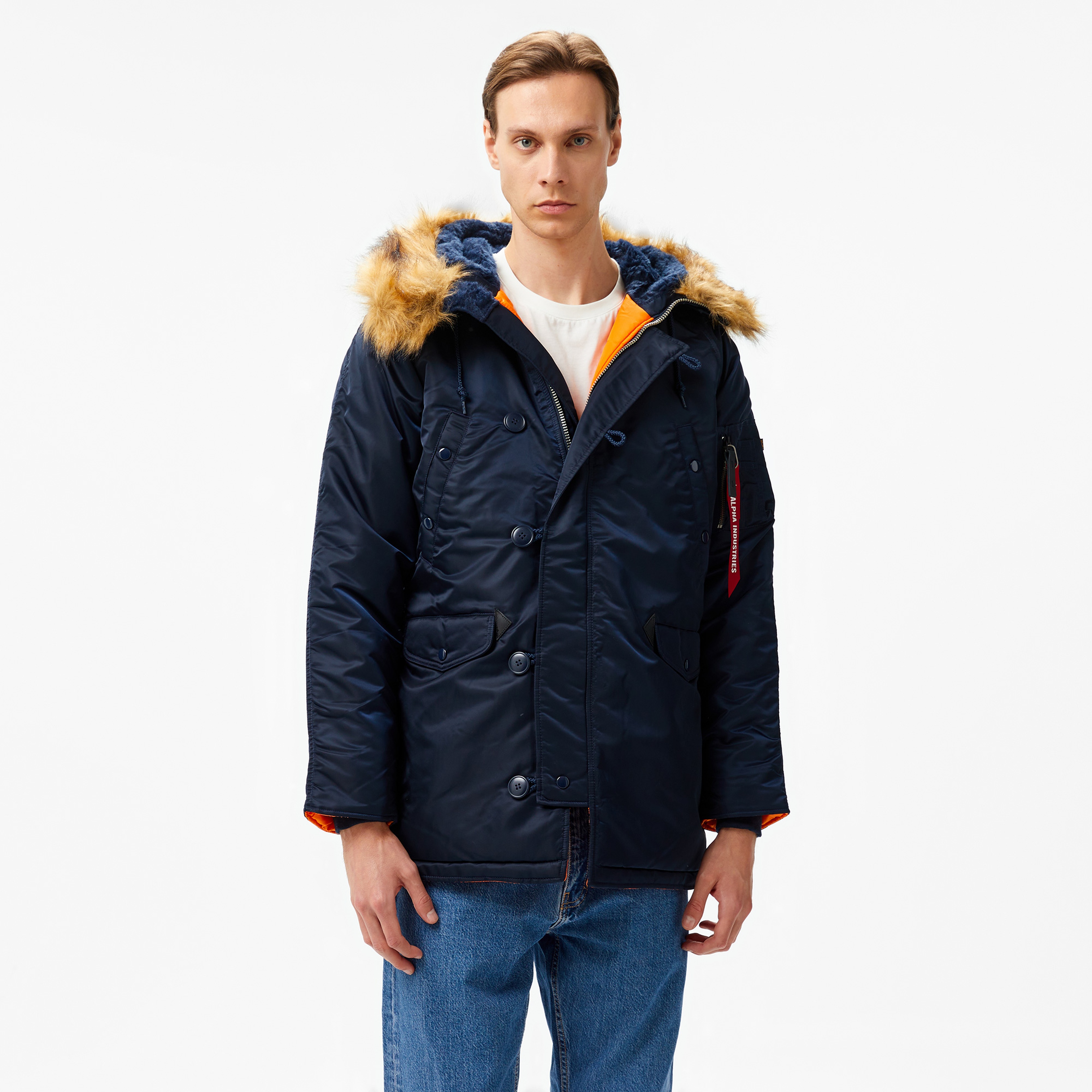 Alpha Industries Slim Fit N-3B Unisex Mavi Mont