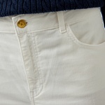 Tommy Hilfiger Corduroy Relaxed Straight Kadın Beyaz Pantolon