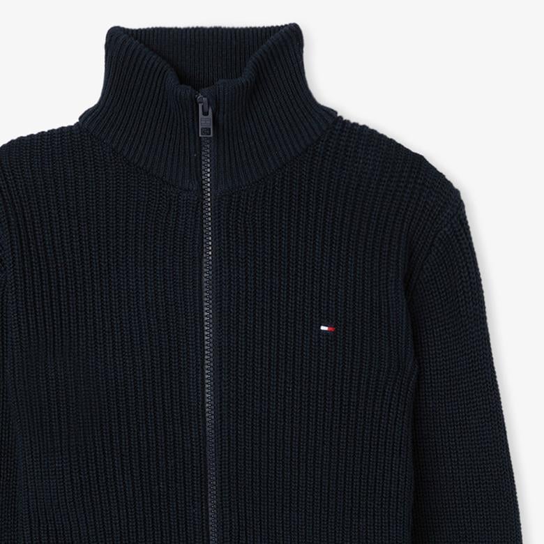Tommy Hilfiger Flag Full Zip Çocuk Mavi Hırka