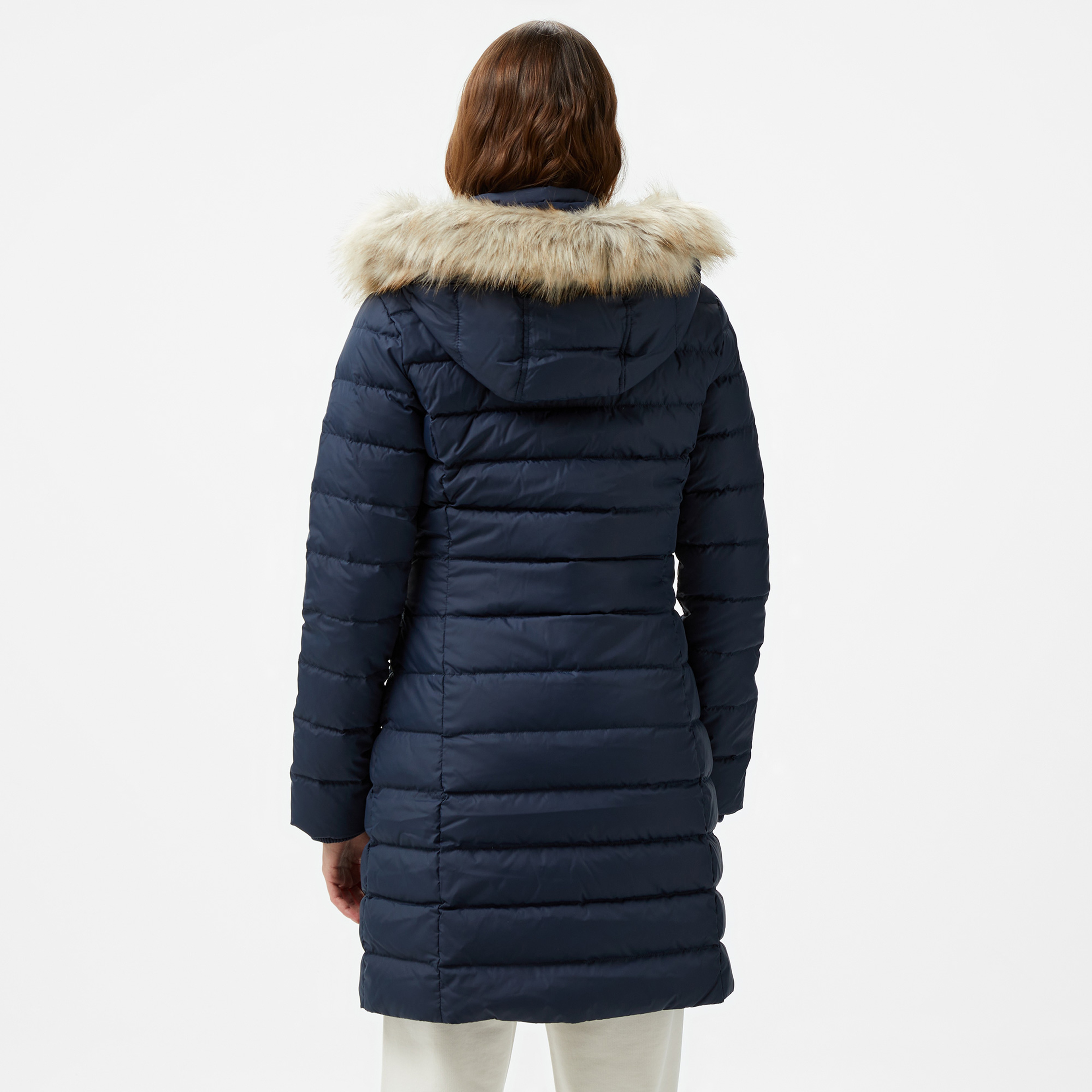 Tommy Hilfiger Jeans Essential Hooded Down Kadın Lacivert Mont