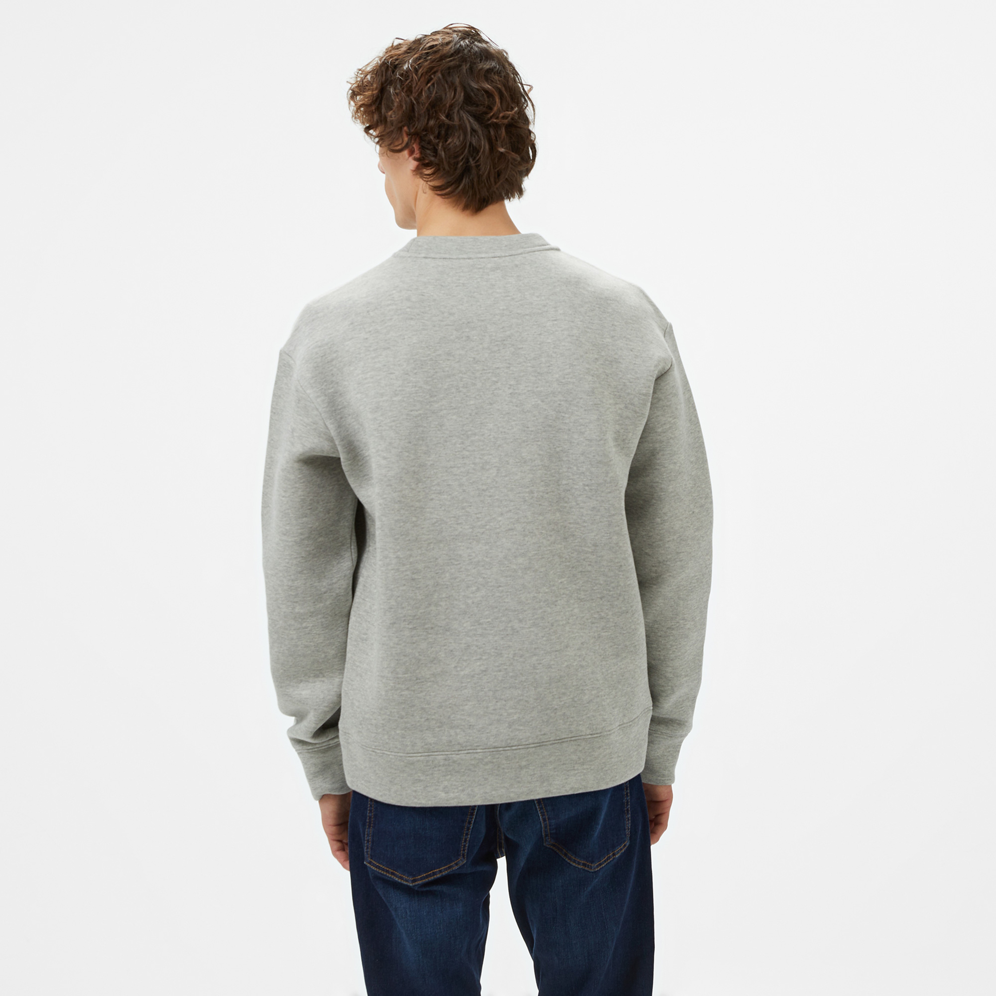 Calvin Klein Spacer Embossed Logo Erkek Gri Sweatshirt