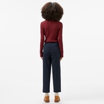 Tommy Hilfiger Flannel Slim Straight Kadın Mavi Pantolon