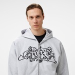 HUF Outlines Heavy Weight F/Z Fleece Erkek Gri Sweatshirt