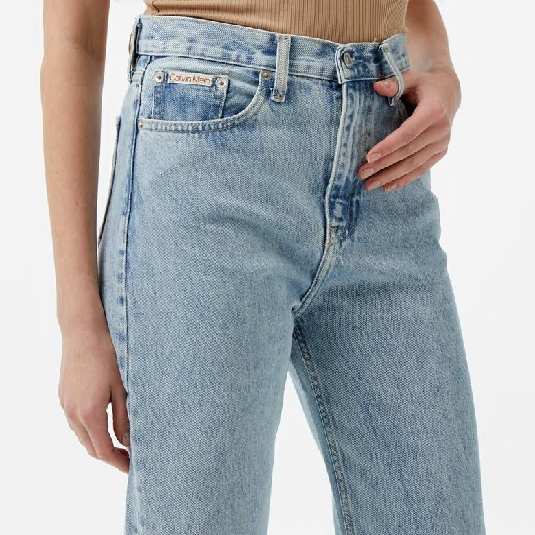 Calvin Klein Jeans High Rise Straight Kadın Mavi Jean