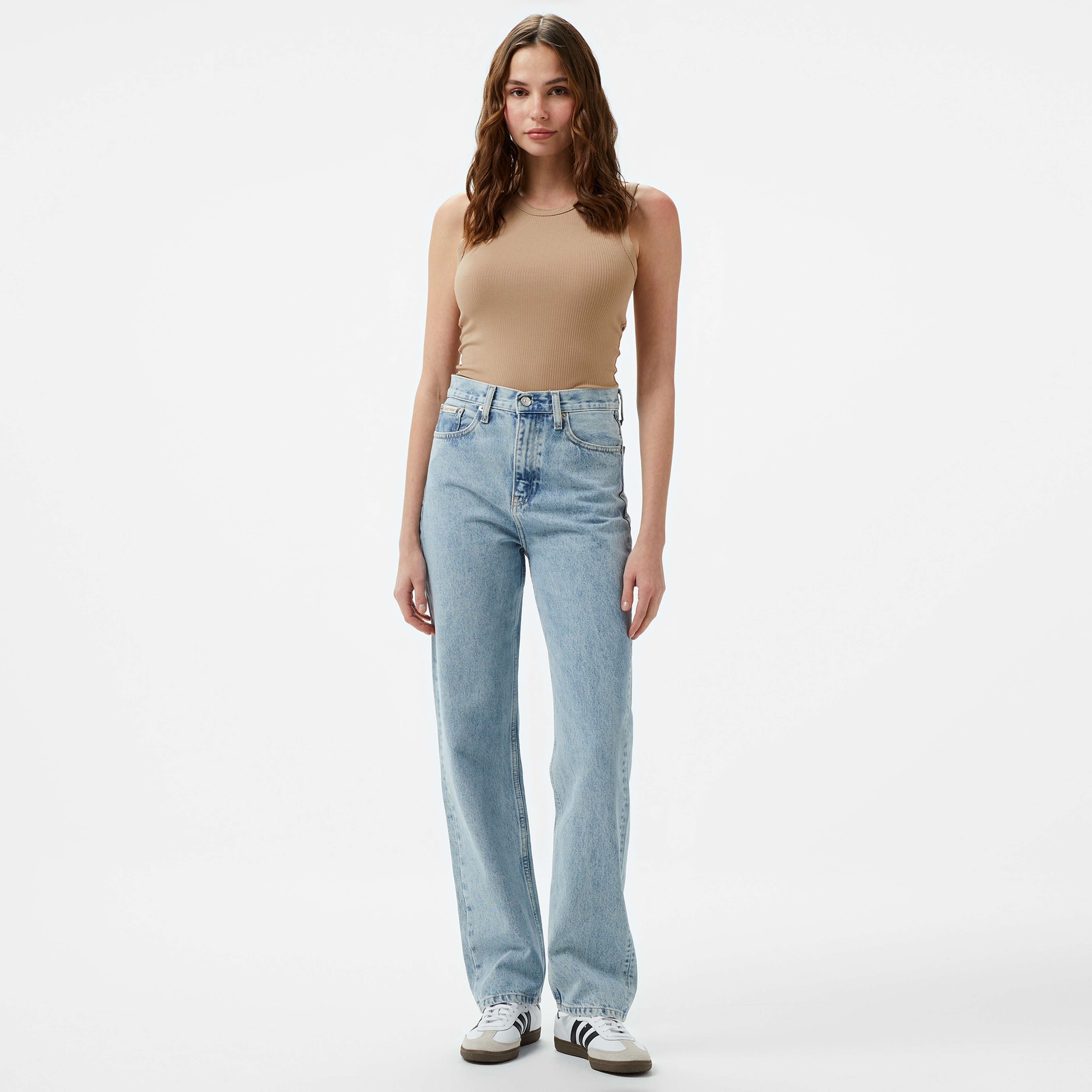 Calvin Klein Jeans High Rise Straight Kadın Mavi Jean