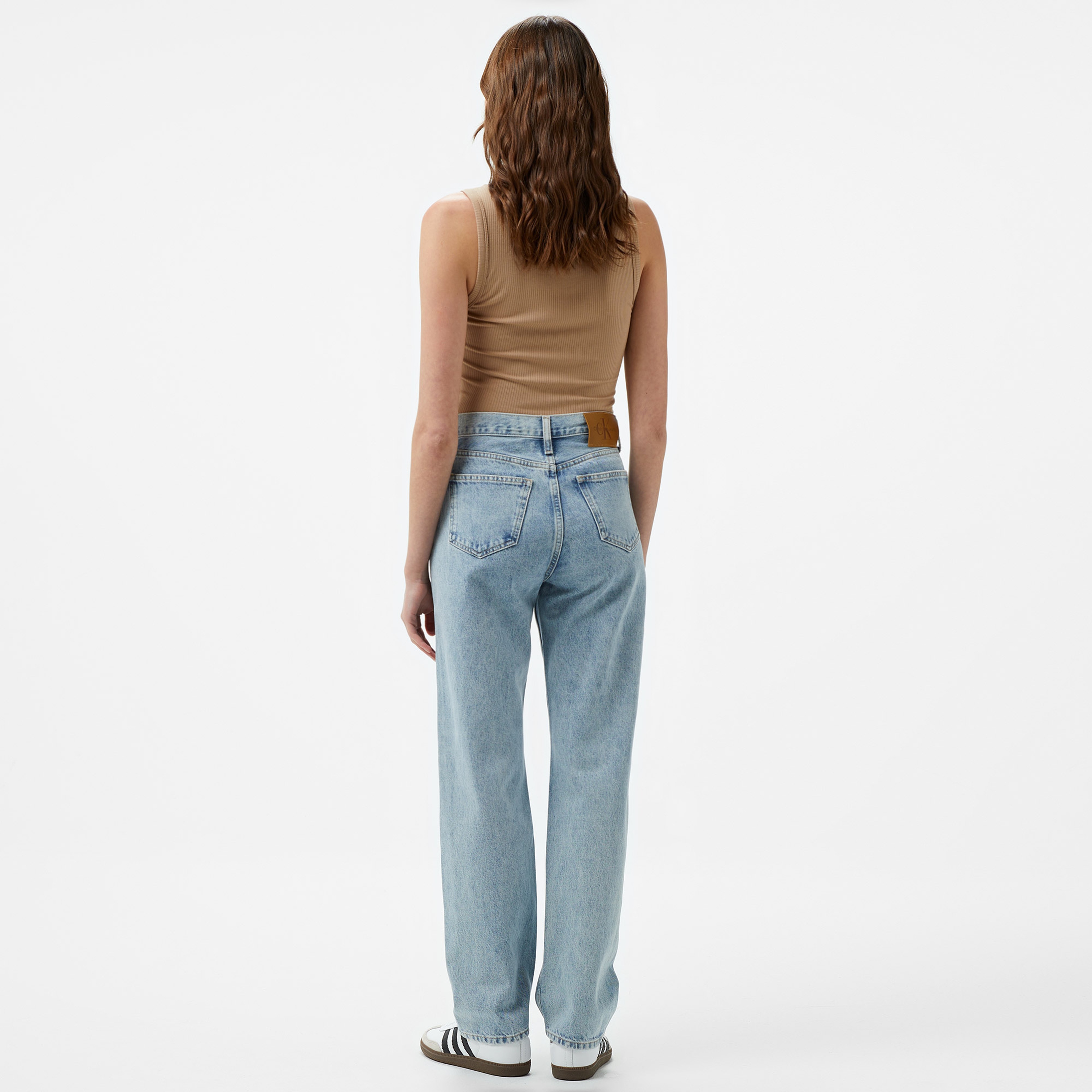 Calvin Klein Jeans High Rise Straight Kadın Mavi Jean