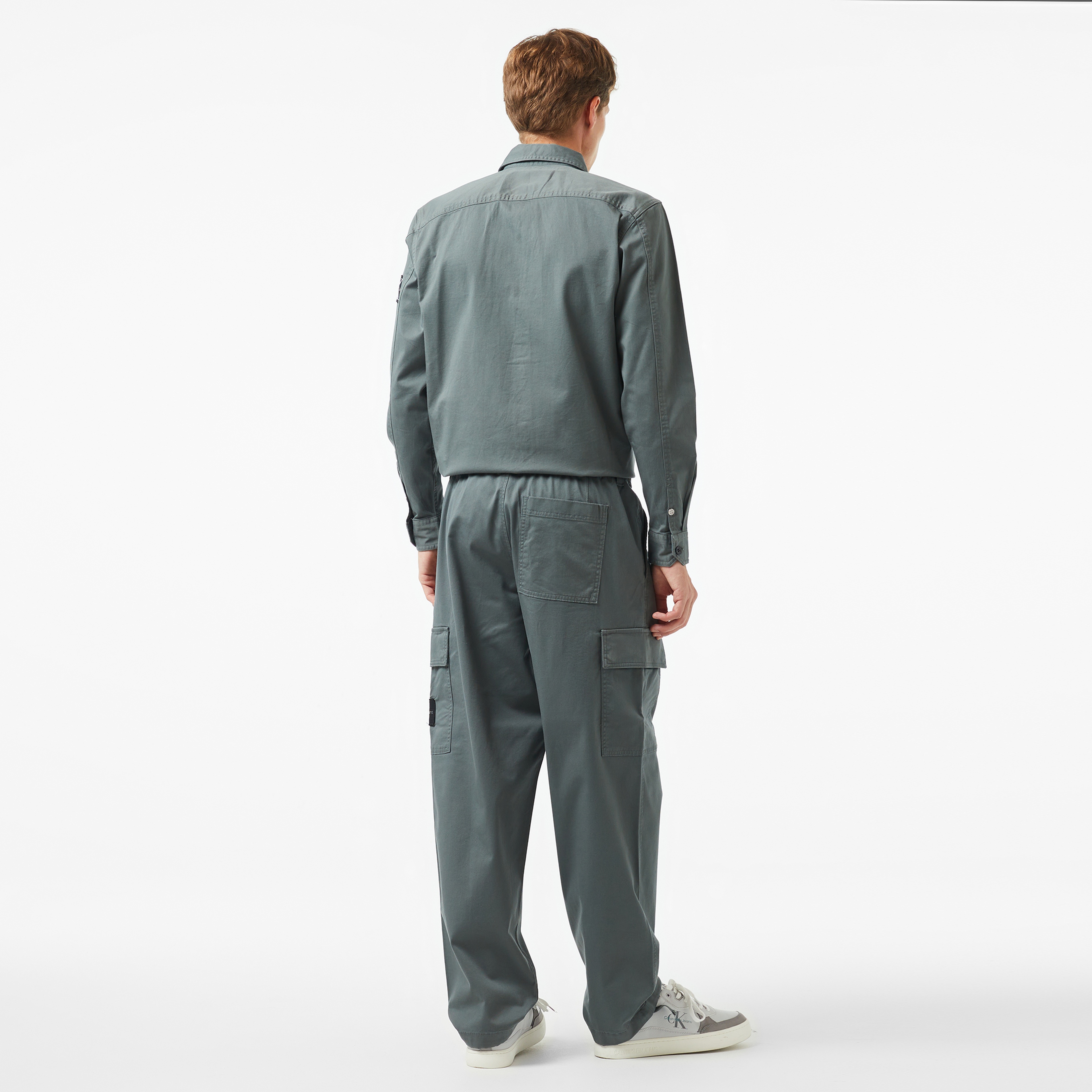 Calvin Klein Jeans Regular Straight Erkek Gri Kargo Pantolon