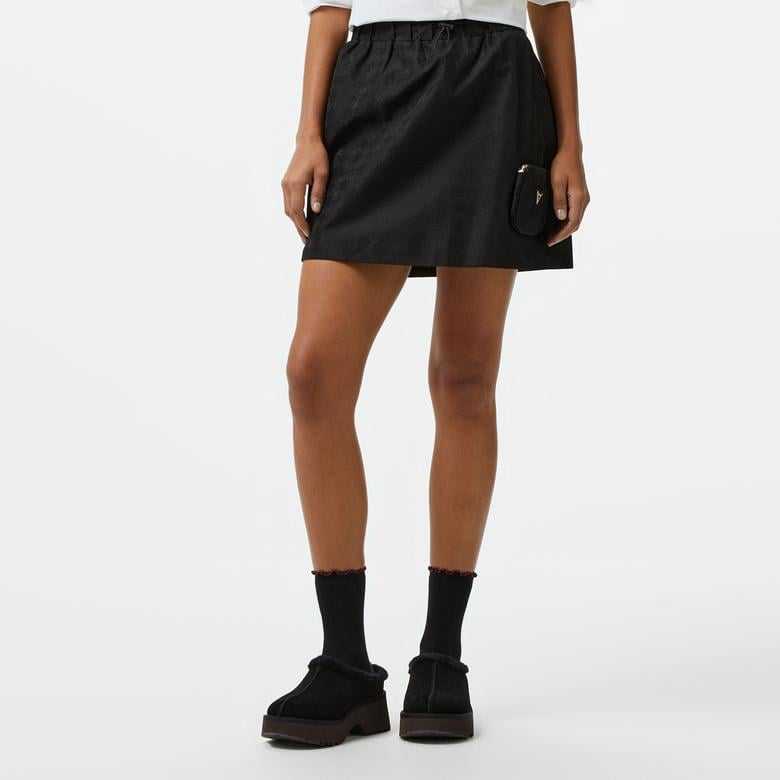 Guess 4Logo Eco Bonded Kadın Siyah Etek