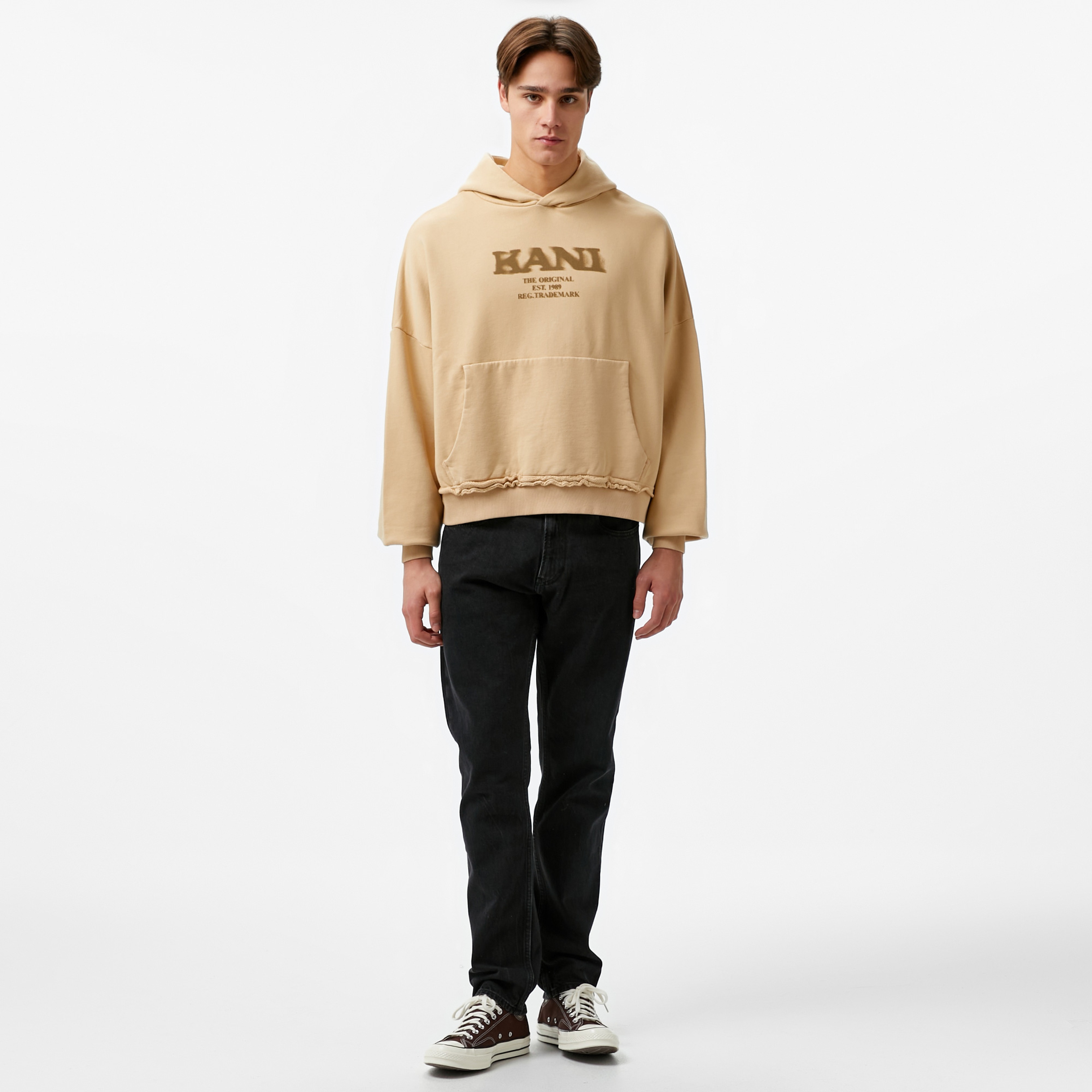 Karl Kani Retro Sprayed Os Erkek Bej Sweatshirt