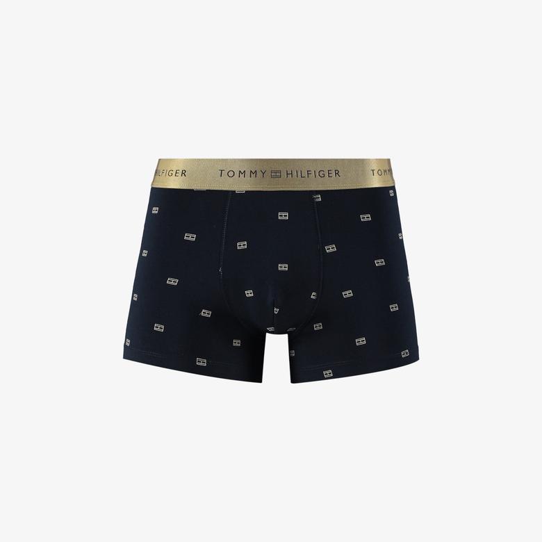 Tommy Hilfiger Trunk Print & Sock Set Gold Erkek Mavi Boxer
