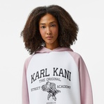 Karl Kani Woven Signature Street Academy Crop Kadın Beyaz Sweatshirt