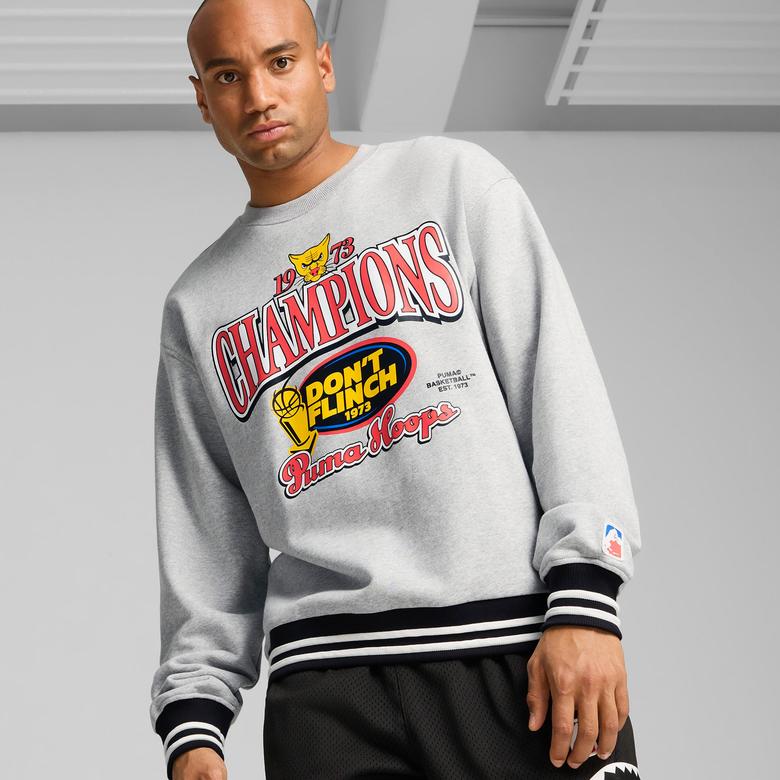 Puma Champs Crew Erkek Gri Sweatshirt