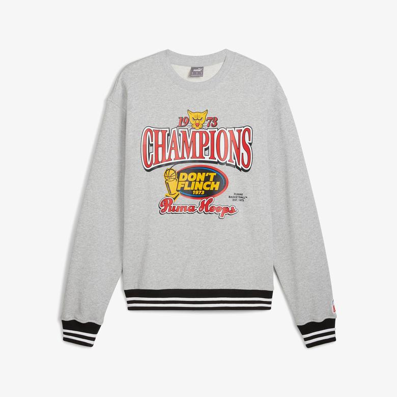 Puma Champs Crew Erkek Gri Sweatshirt