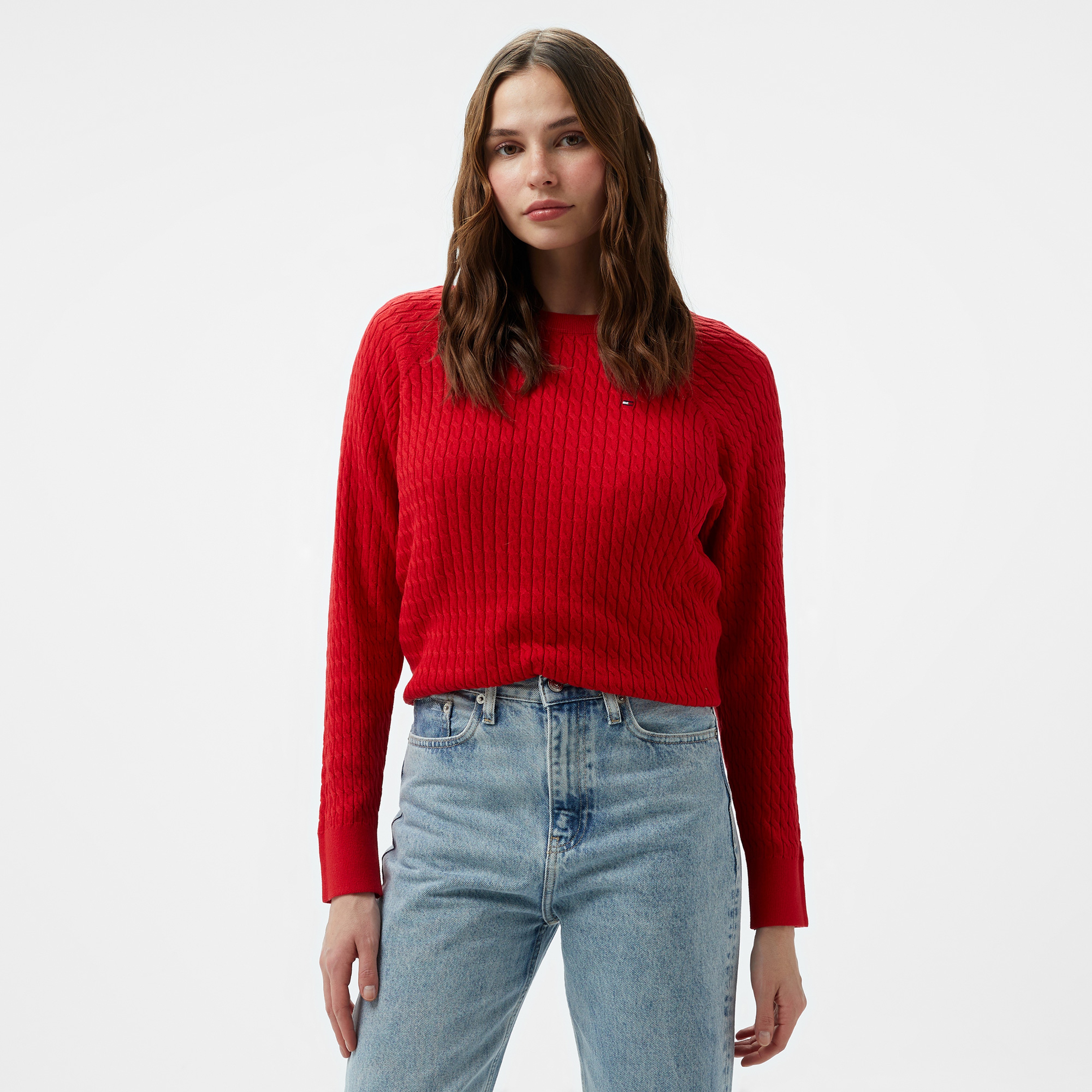 Tommy Hilfiger Kadın Kırmızı Kazak