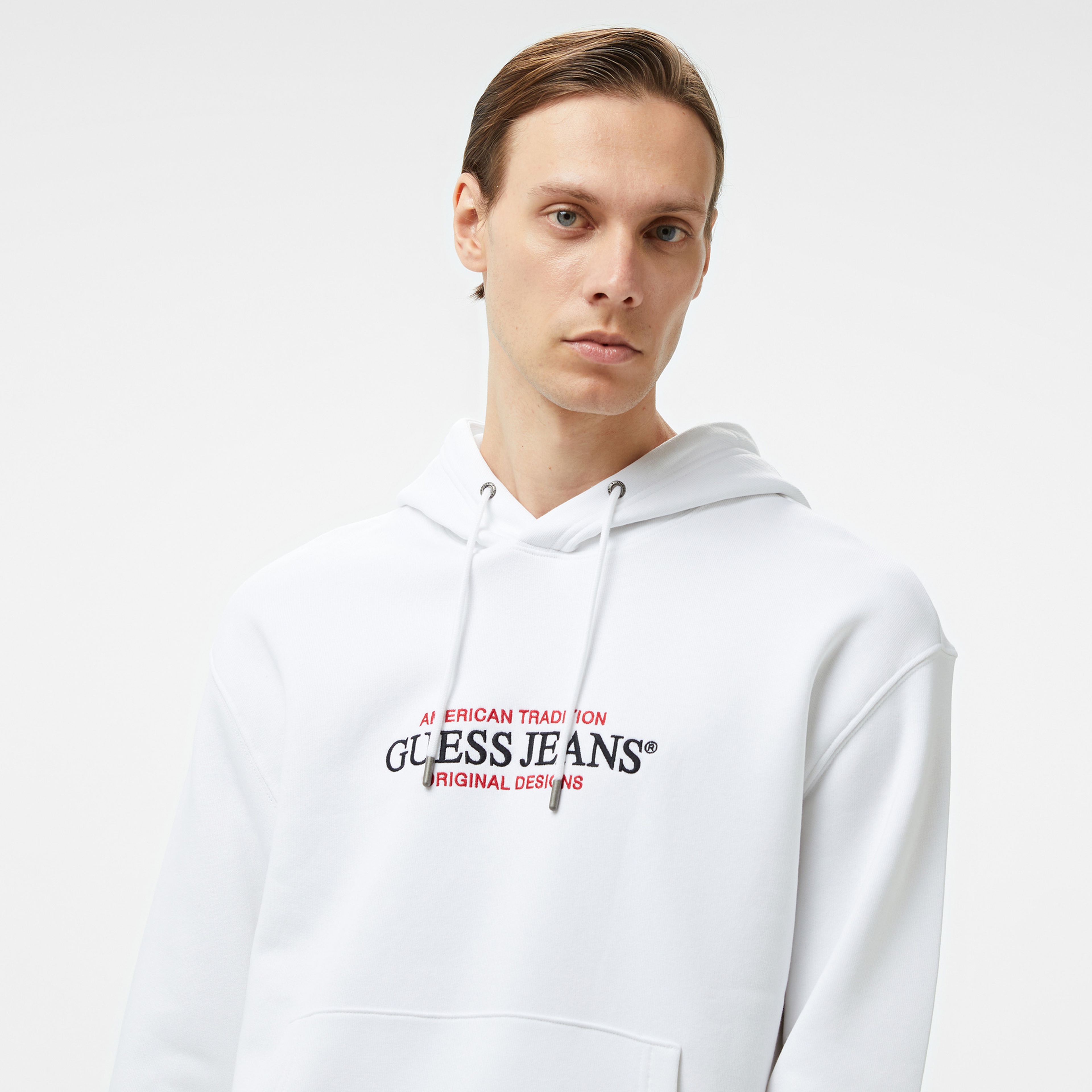 Guess Organic 365 Erkek Beyaz Sweatshirt