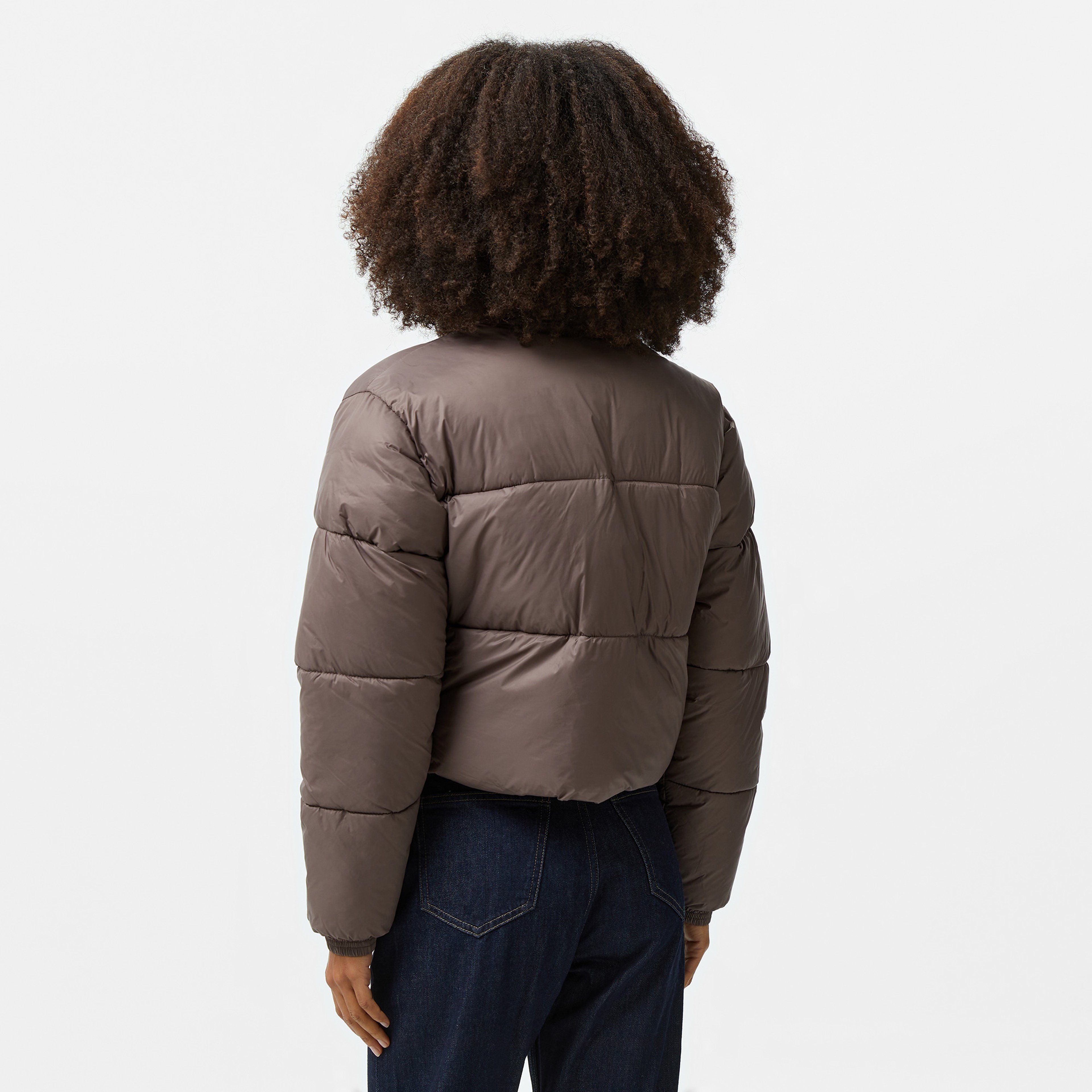 Karl Kani Sport Patch Crop Puffer Kadın Bej Ceket