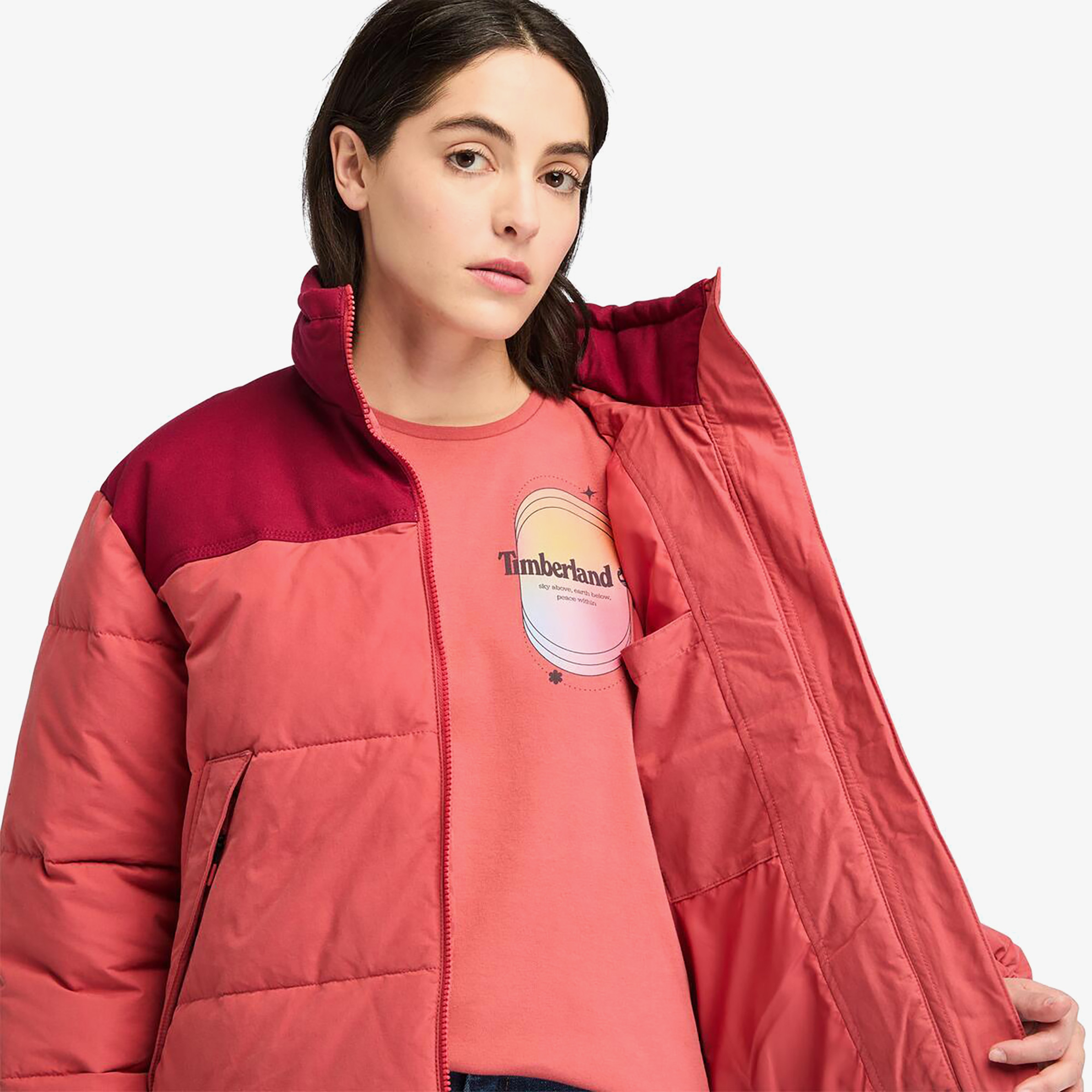 Timberland Welch Mountain Synthetic Insulated Puffer Kadın Bordo Ceket