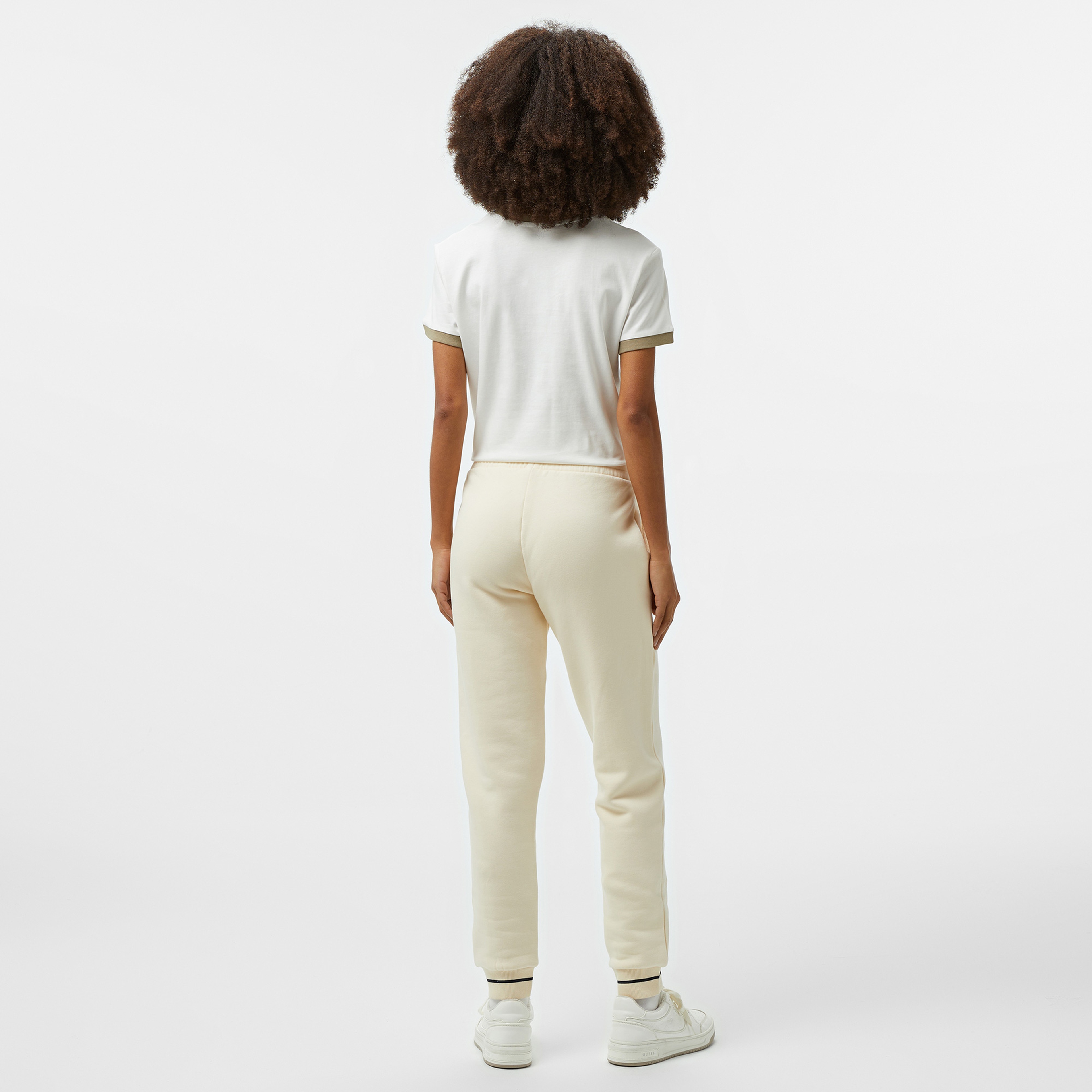 Guess Nia Jogger Fleece 425 Kadın Beyaz Eşofman Altı