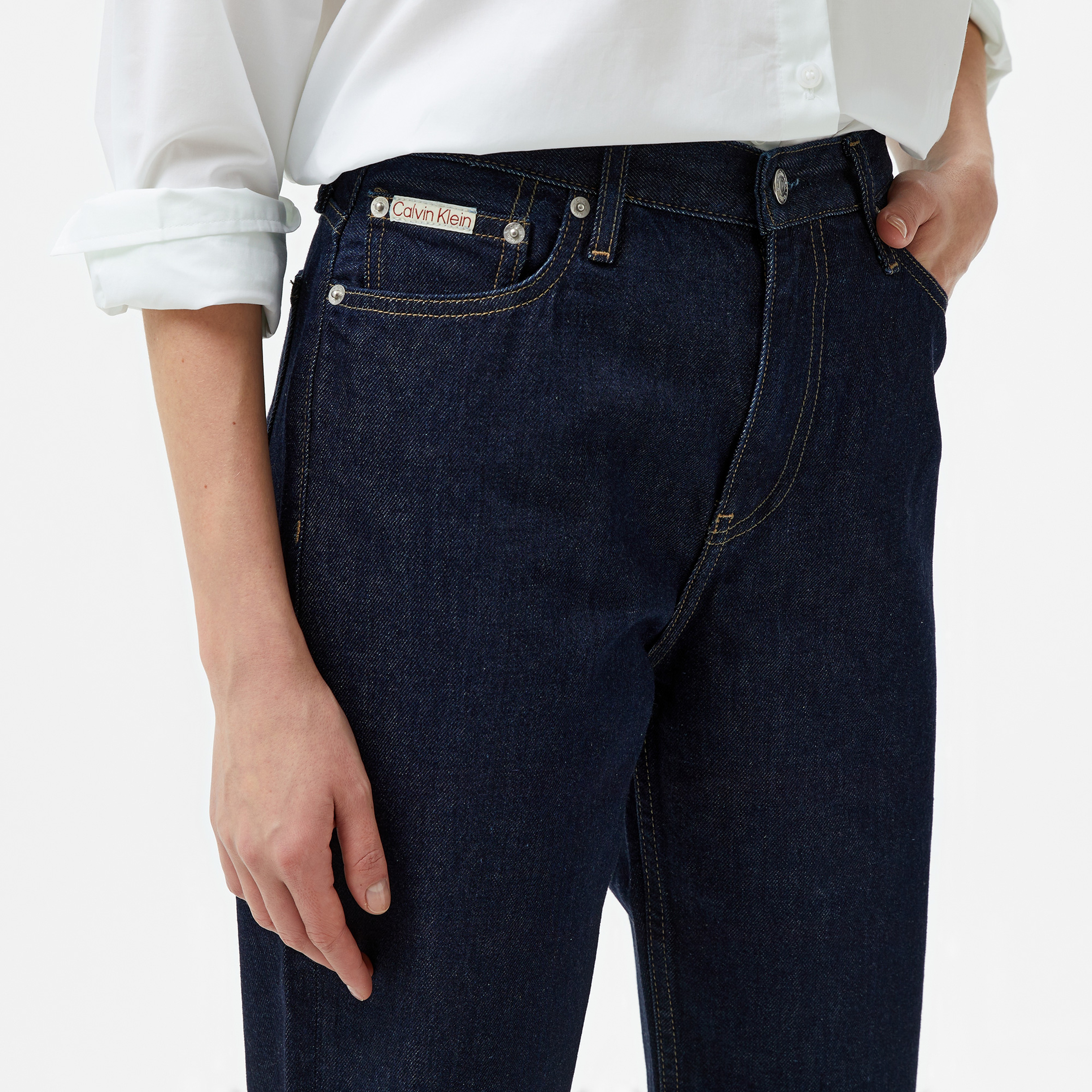 Calvin Klein Jeans Mom Kadın Lacivert Jean