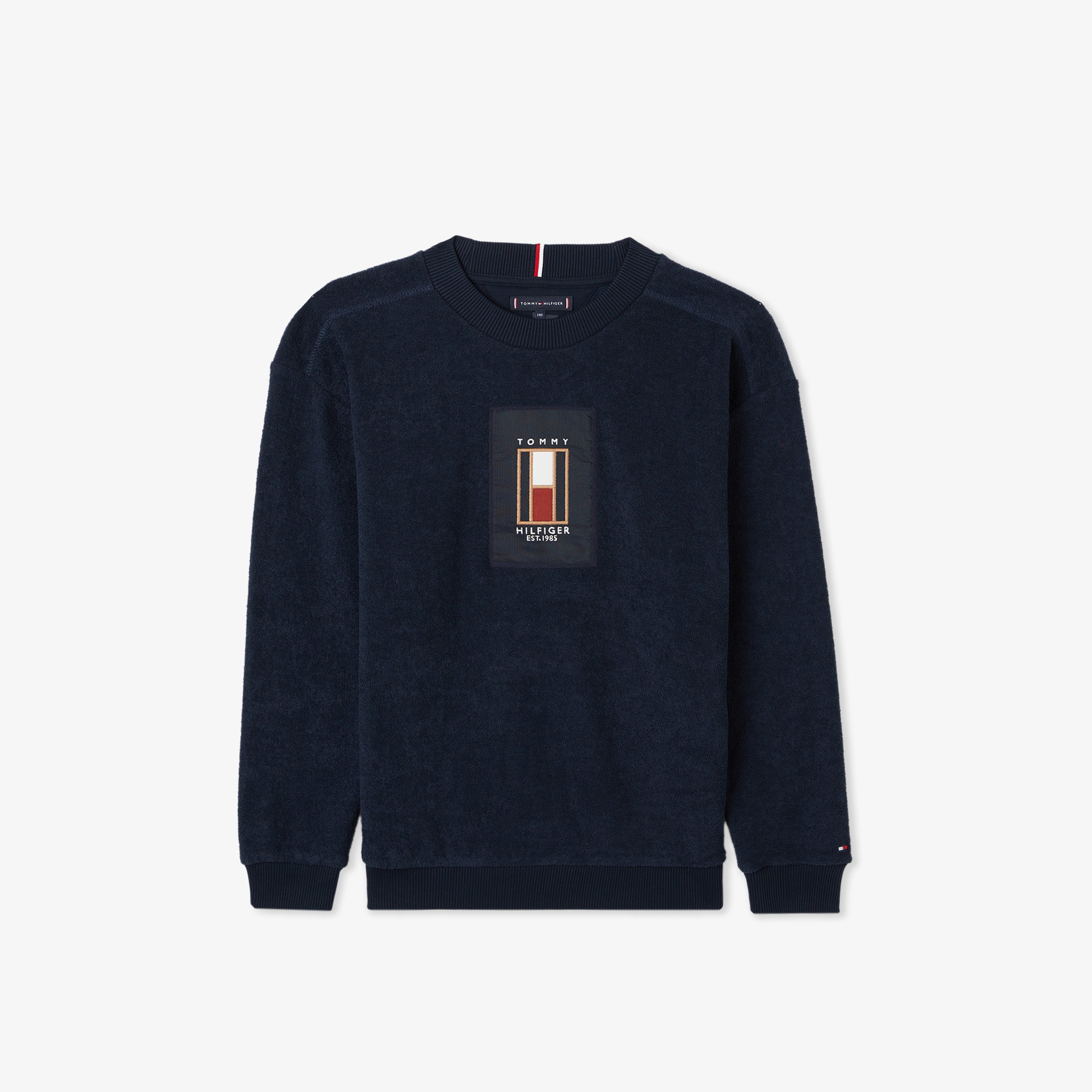 Tommy Hilfiger Flag Boucle Çocuk Mavi Sweatshirt