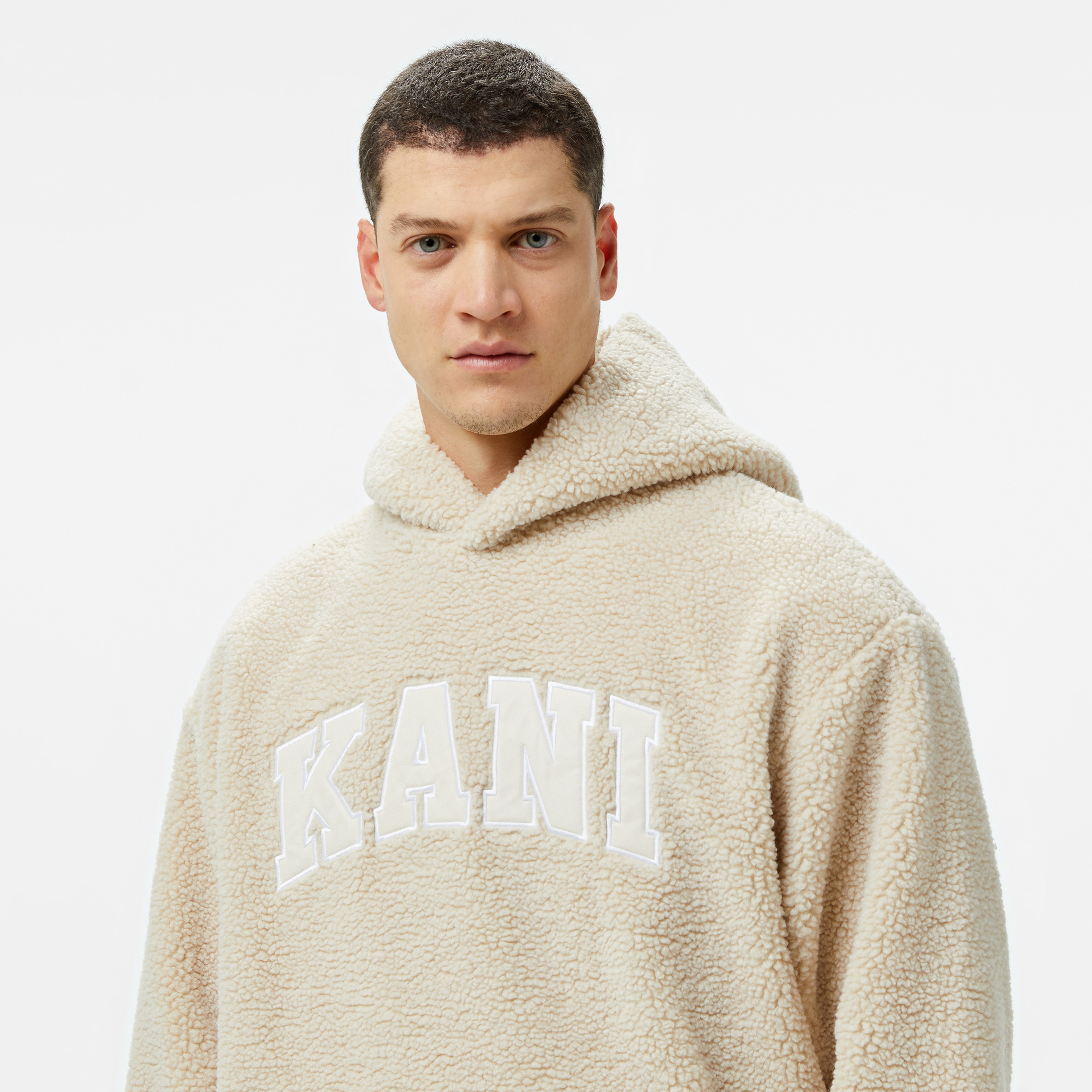 Karl Kani Serif Teddy Erkek Bej Sweatshirt