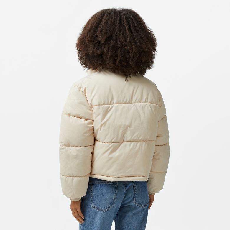 Karl Kani Og Aop Crop Puffer Kadın Bej Ceket