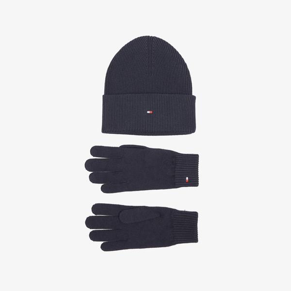 Tommy Hilfiger Essential Kadın Lacivert Atkı & Eldiven Seti