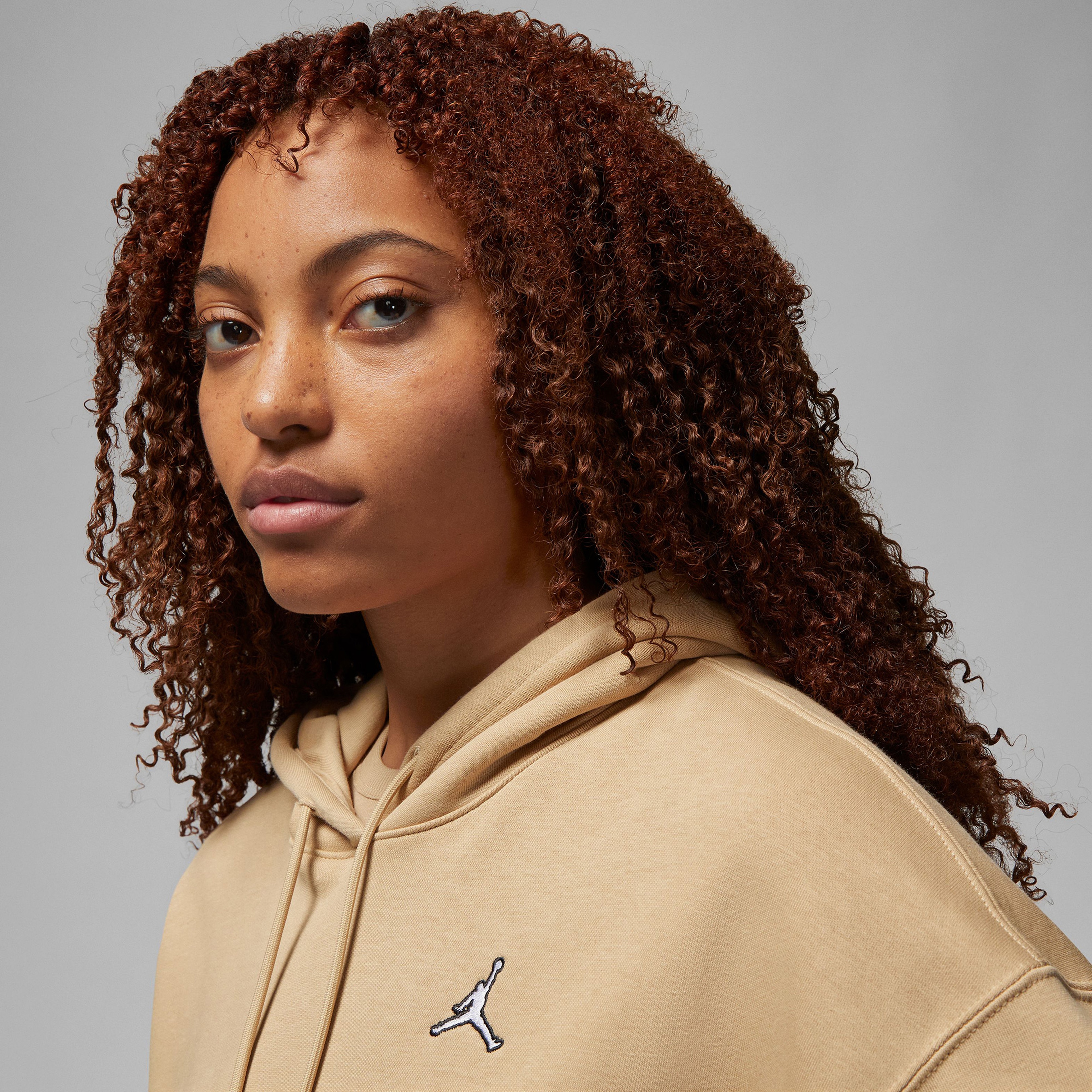 Jordan Brooklyn Fleece Pullover Kadın Kahverengi Kapüşonlu Sweatshirt