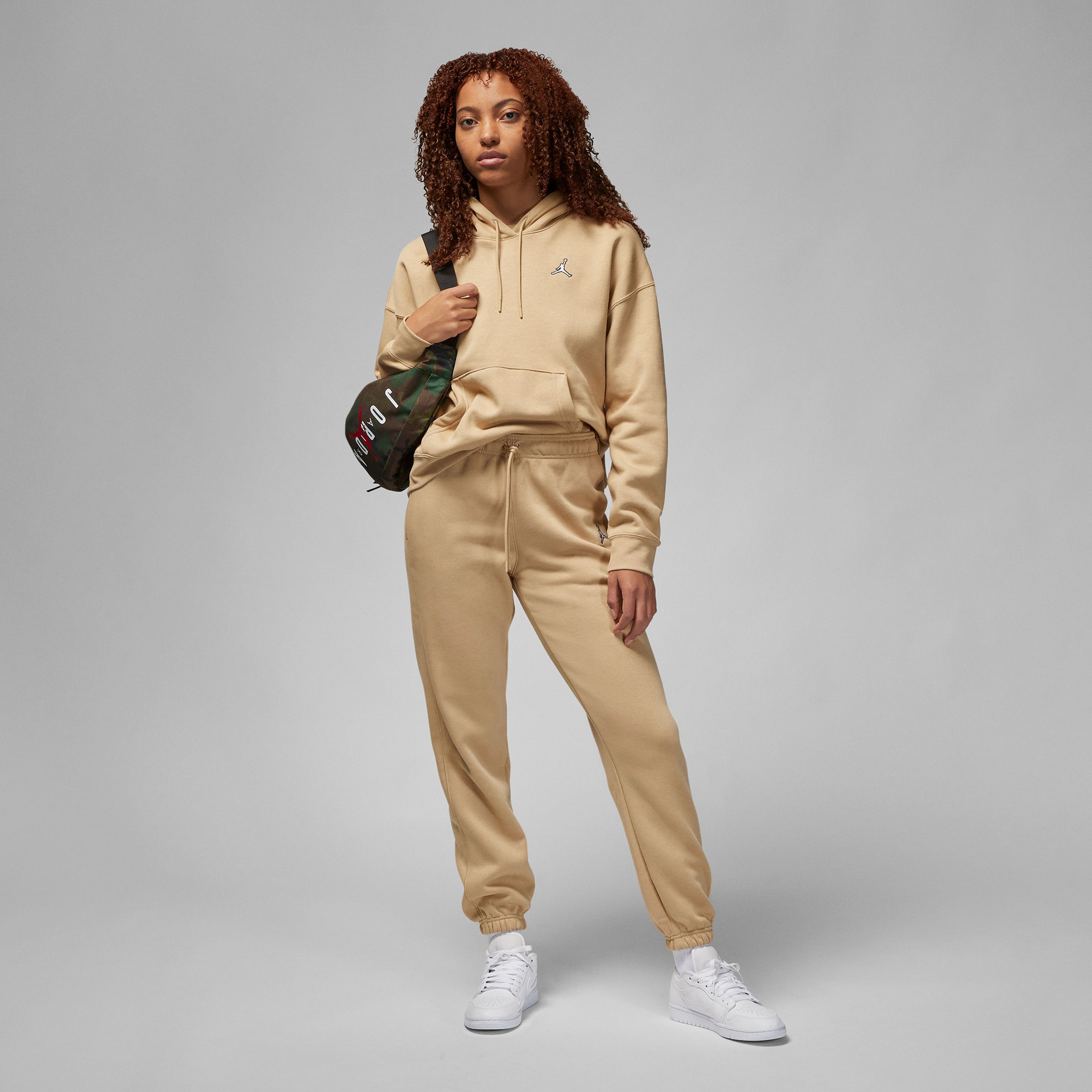 Jordan Brooklyn Fleece Pullover Kadın Kahverengi Kapüşonlu Sweatshirt