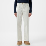 Tommy Hilfiger Corduroy Relaxed Straight Kadın Beyaz Pantolon