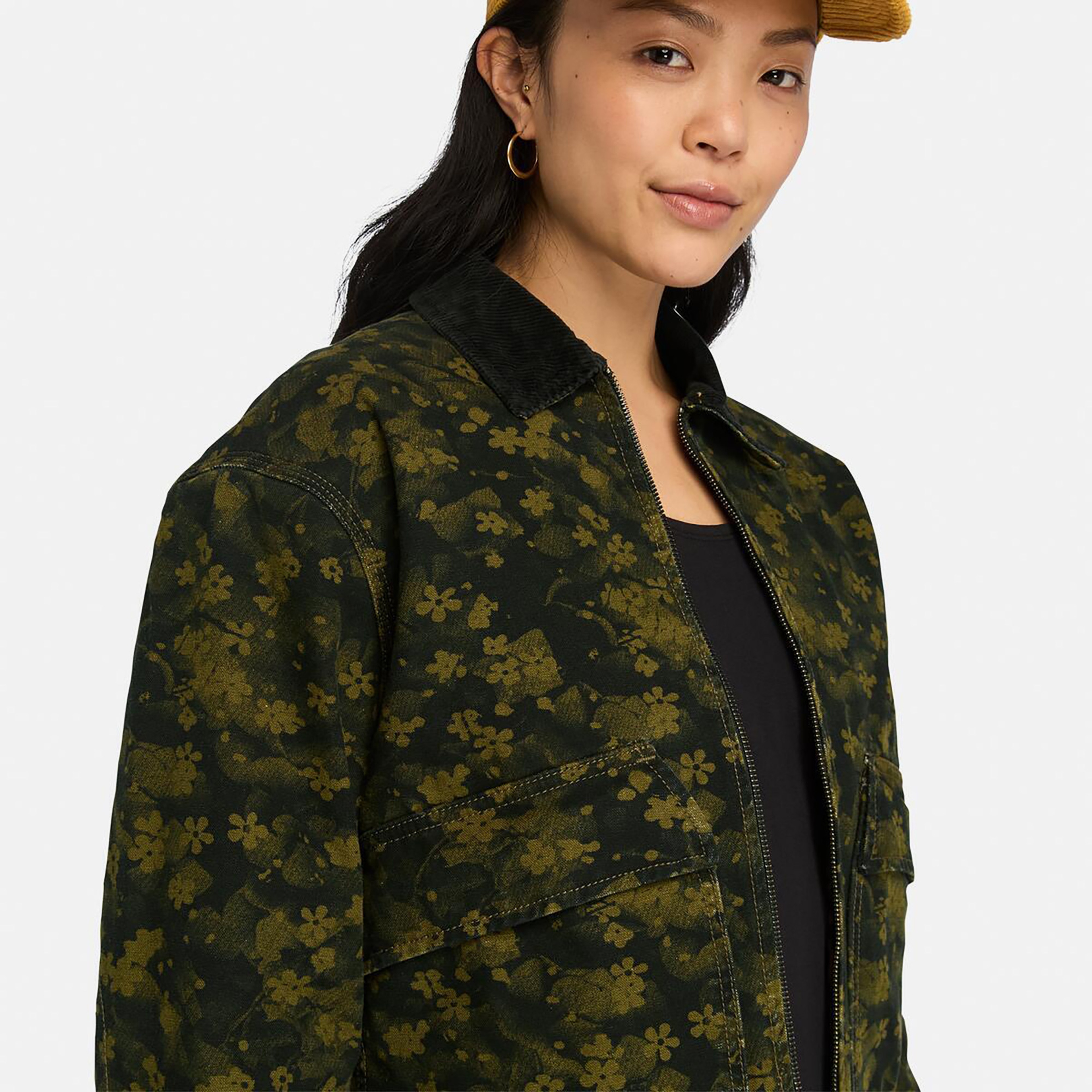 Timberland Strafford Quılted Washed Canvas Printed Kadın Yeşil Ceket