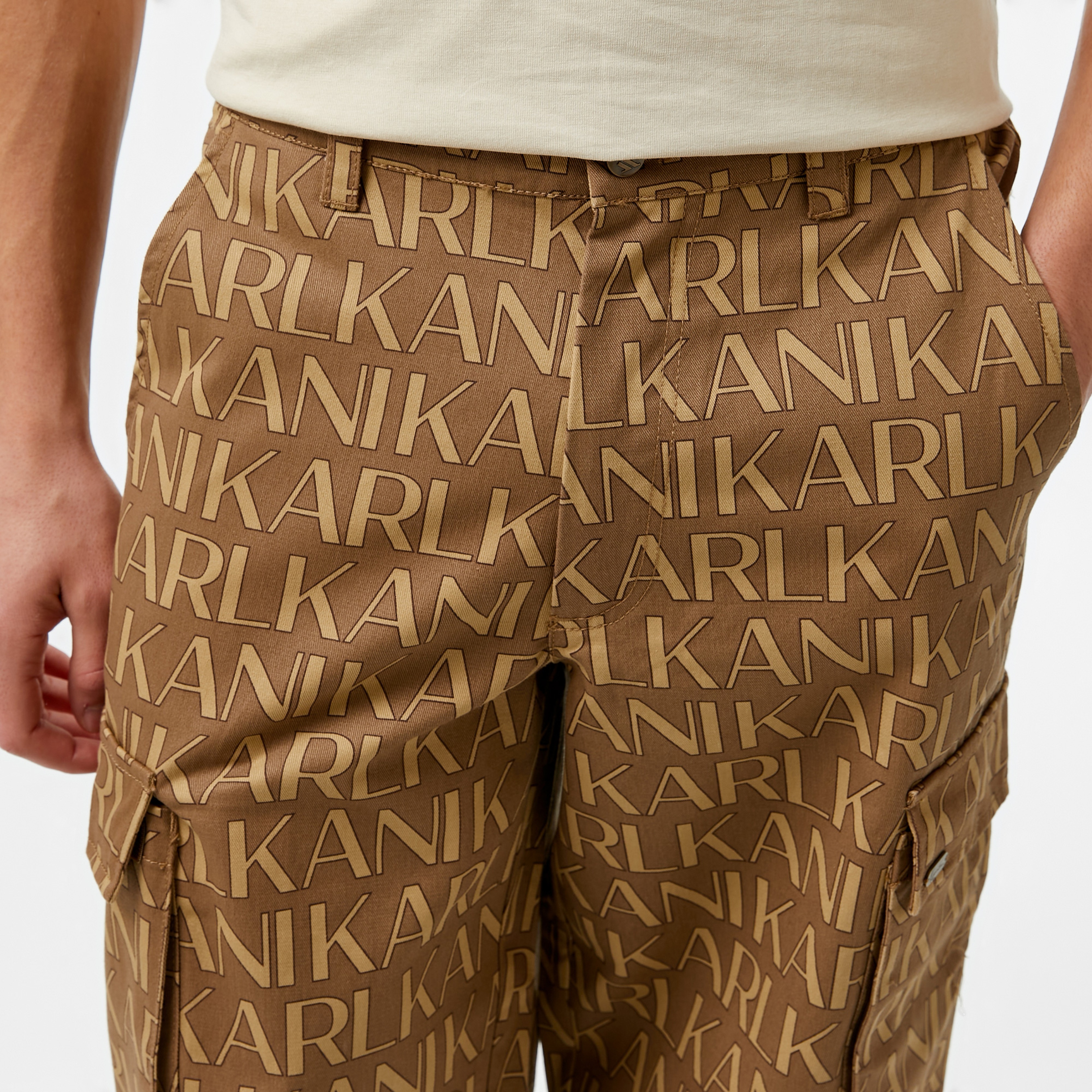 Karl Kani Kk Aop Cargo Erkek Bej Eşofman Altı