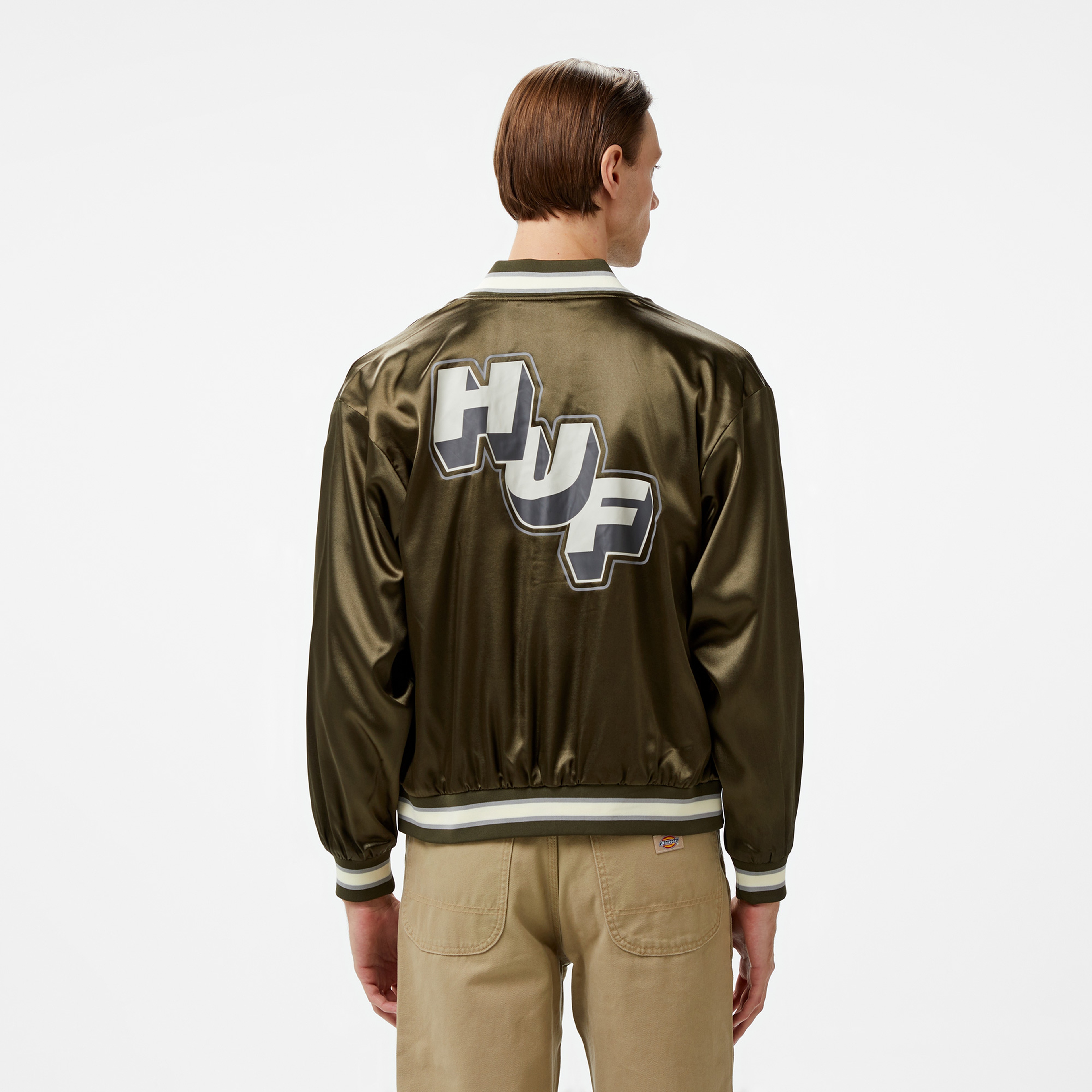HUF Galactic Stack Baseball Erkek Yeşil Ceket