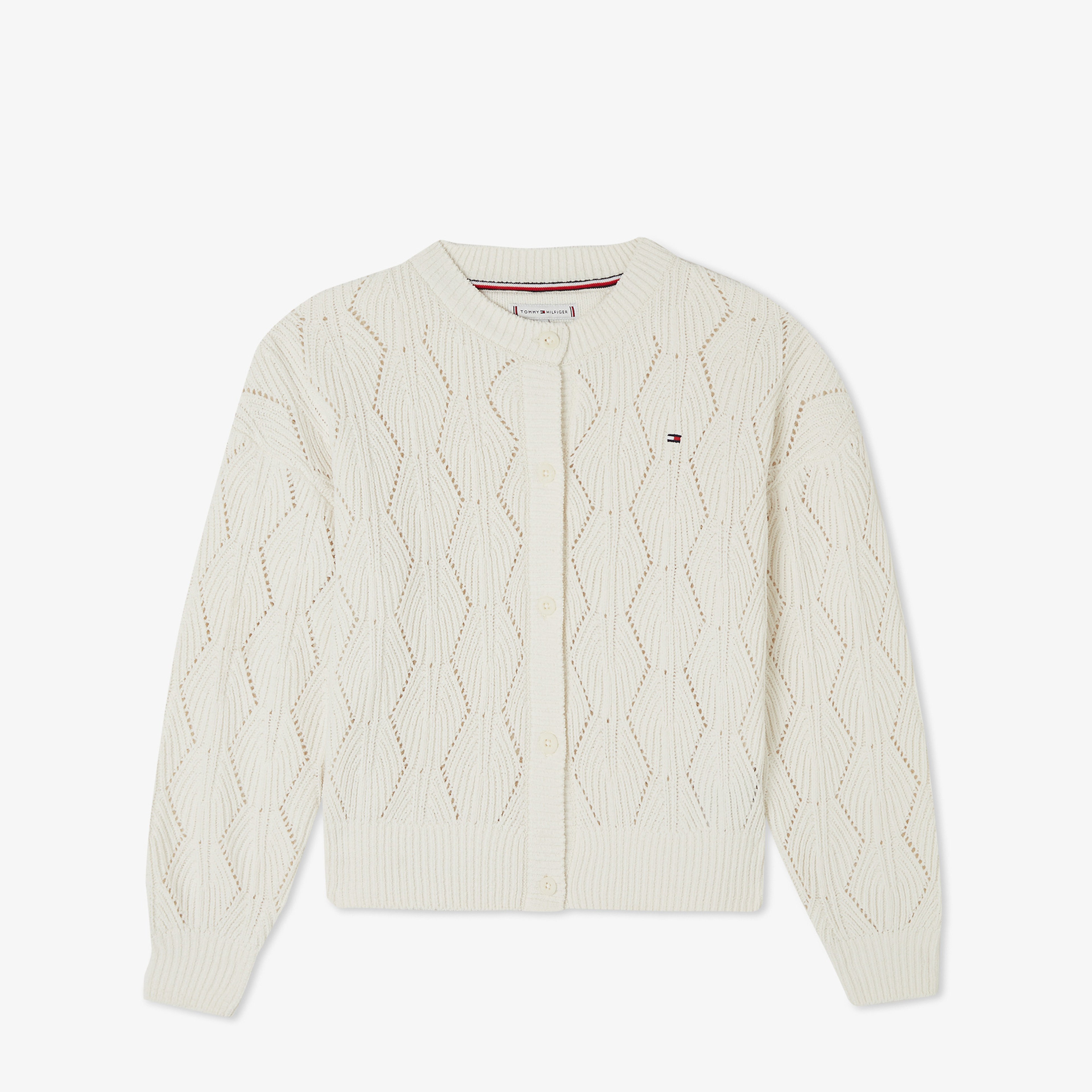 Tommy Hilfiger Chenılle Çocuk Krem Hırka