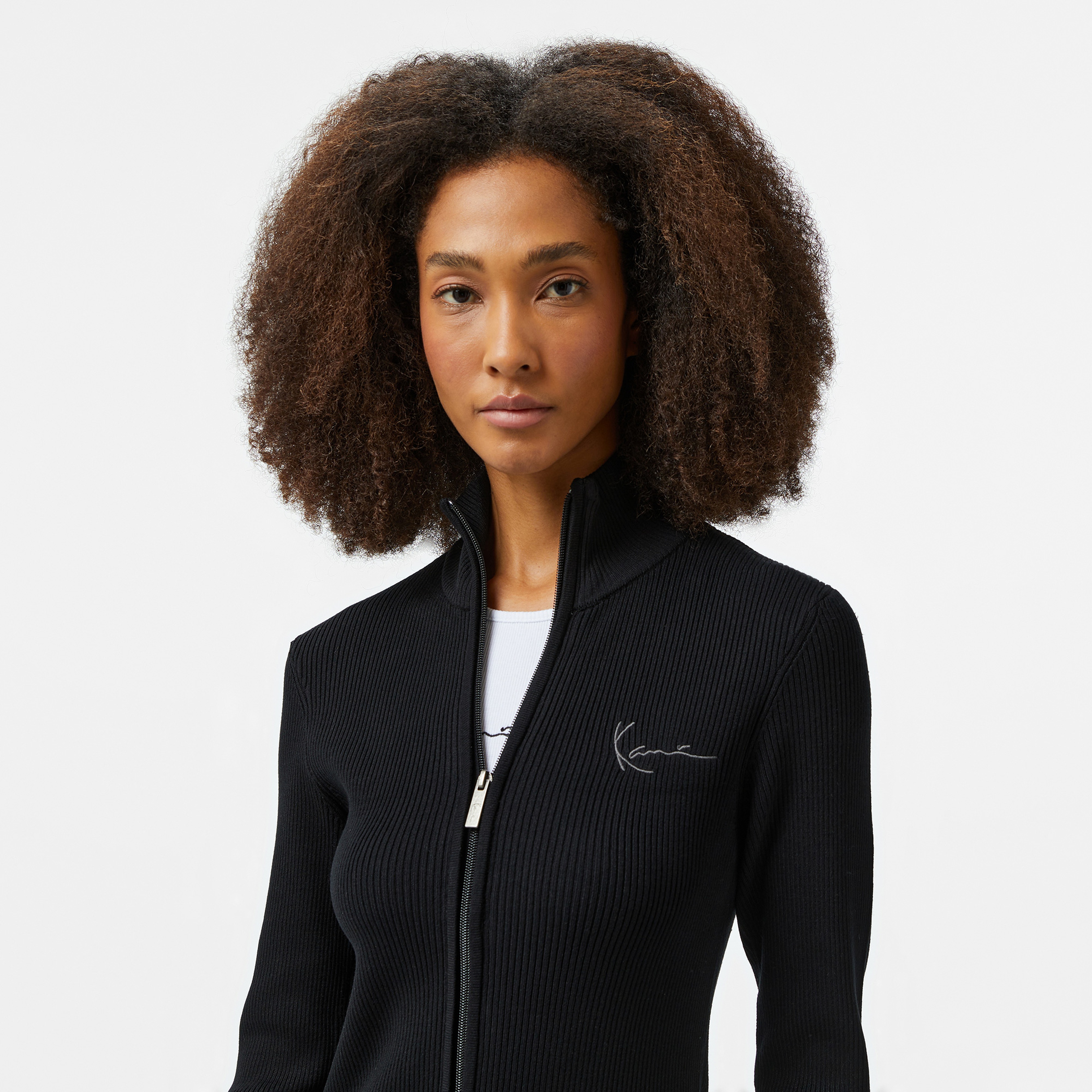 Karl Kani Chest Signature Two-Way Knit Kadın Siyah Ceket