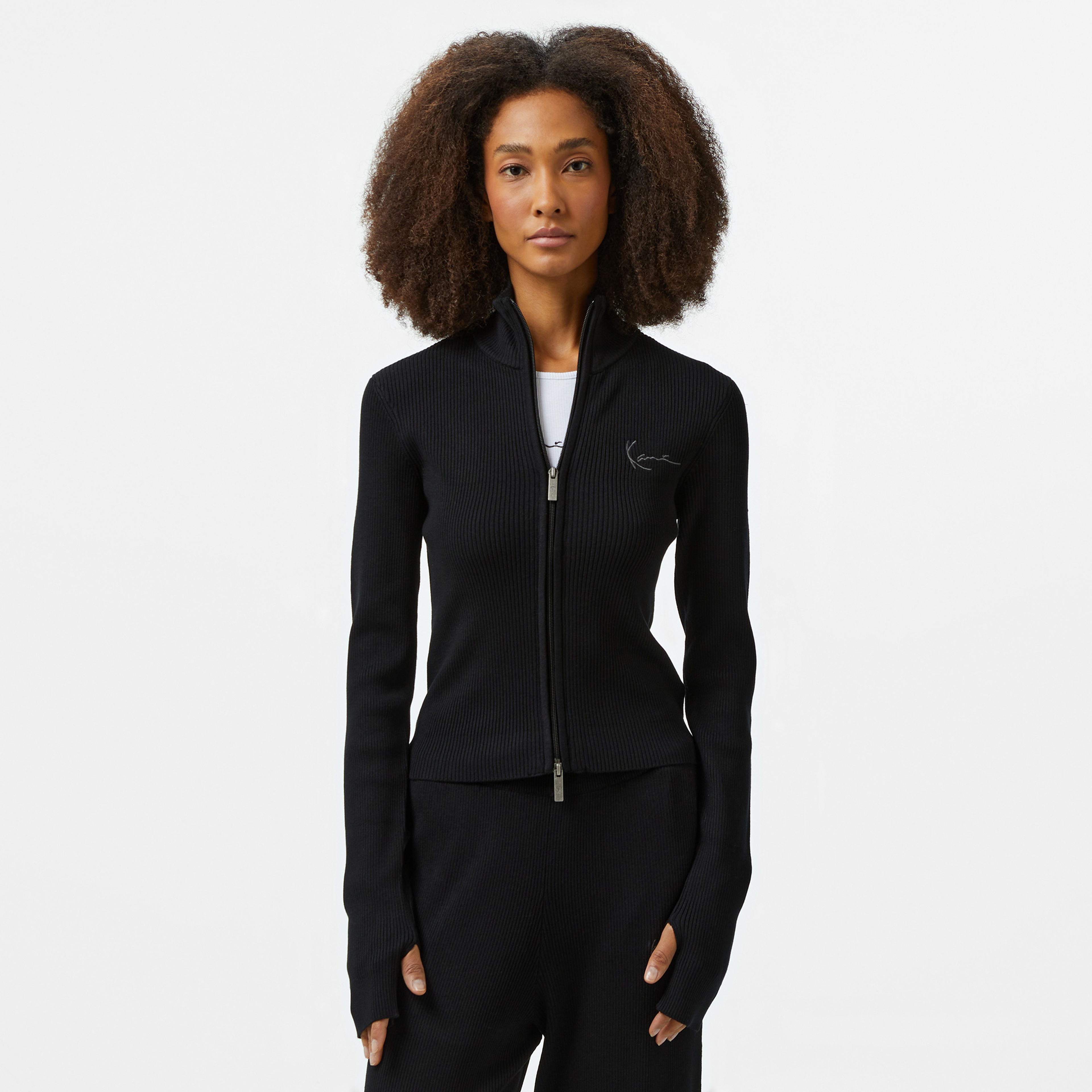 Karl Kani Chest Signature Two-Way Knit Kadın Siyah Ceket