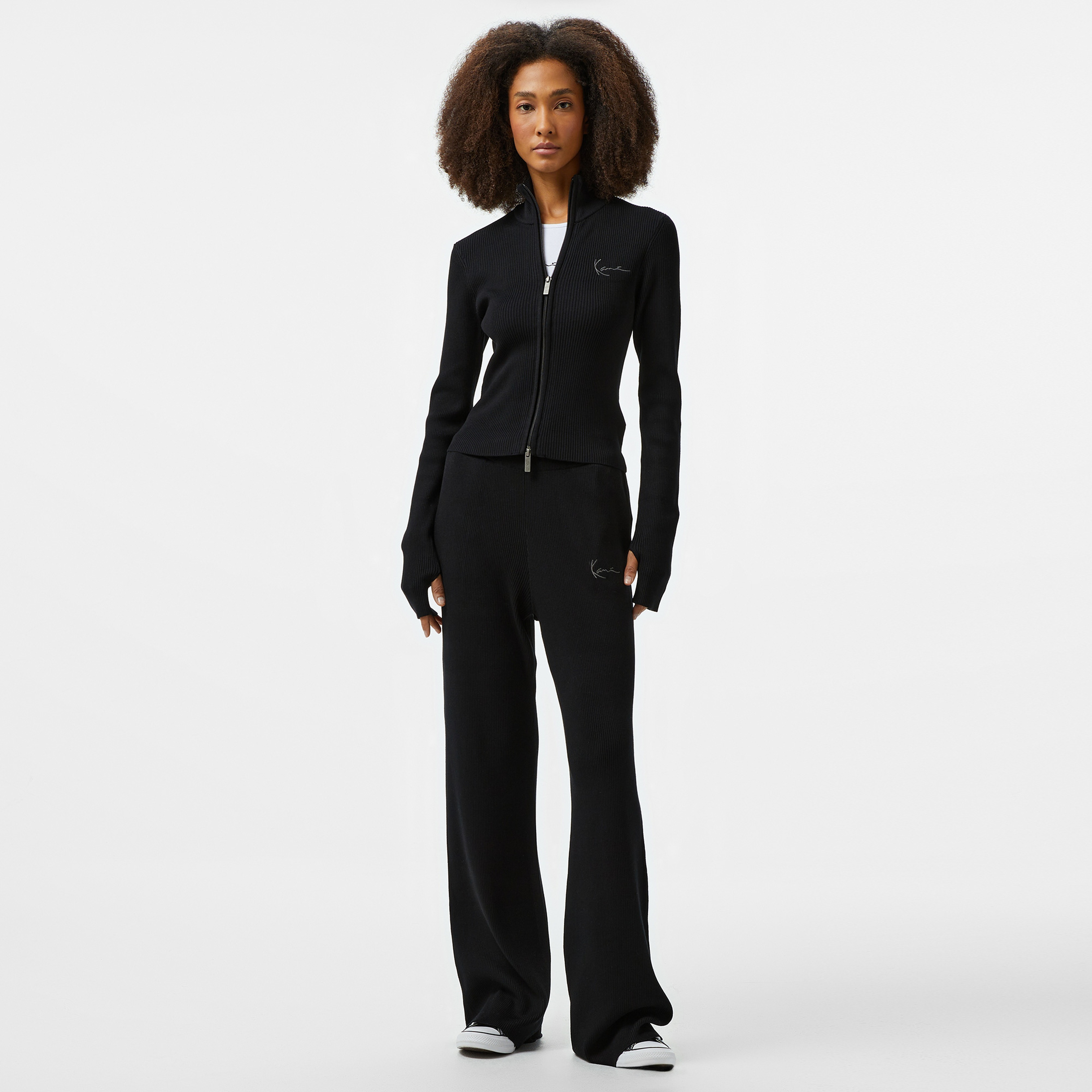 Karl Kani Chest Signature Two-Way Knit Kadın Siyah Ceket