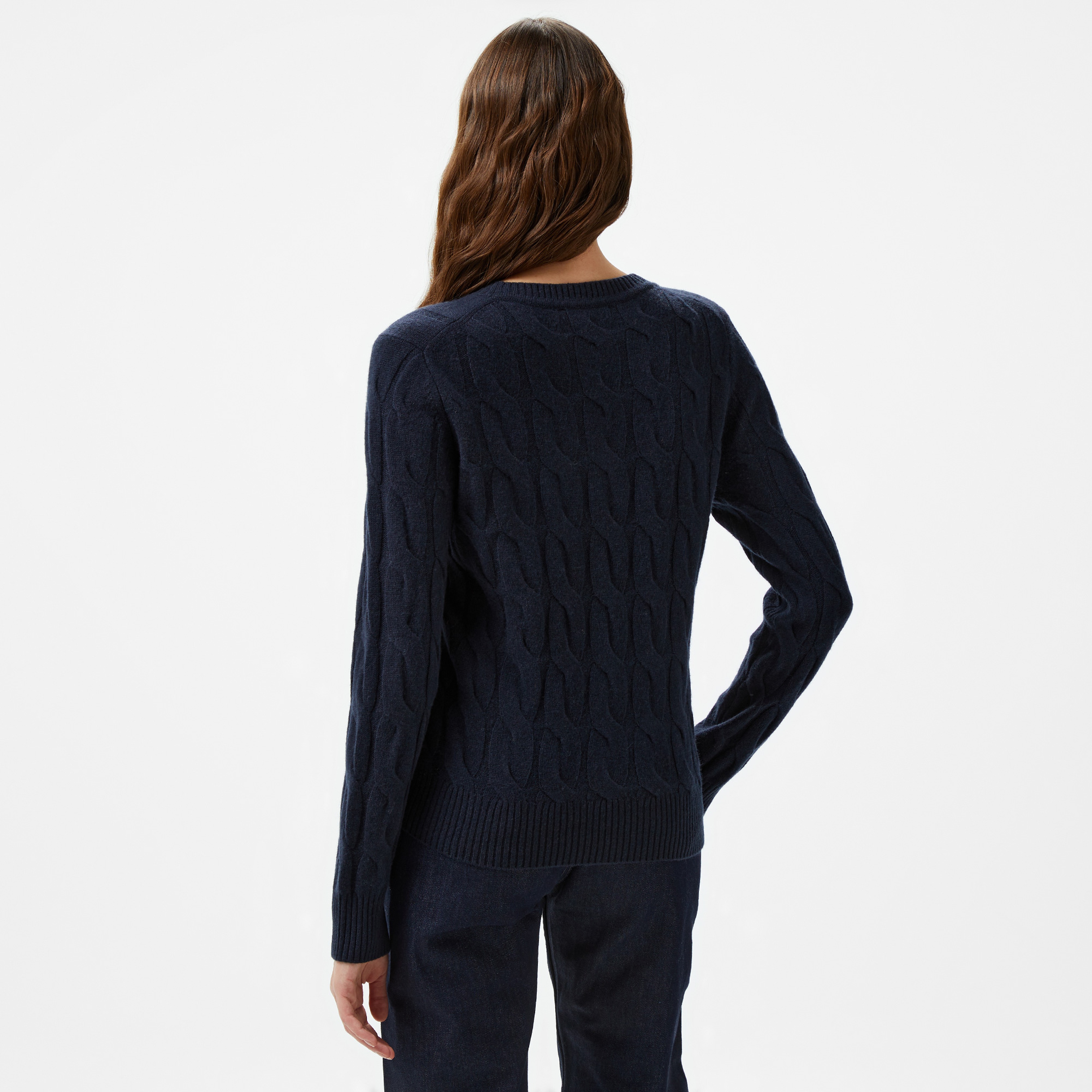 Tommy Hilfiger Soft Wool Cable Kadın Mavi Kazak