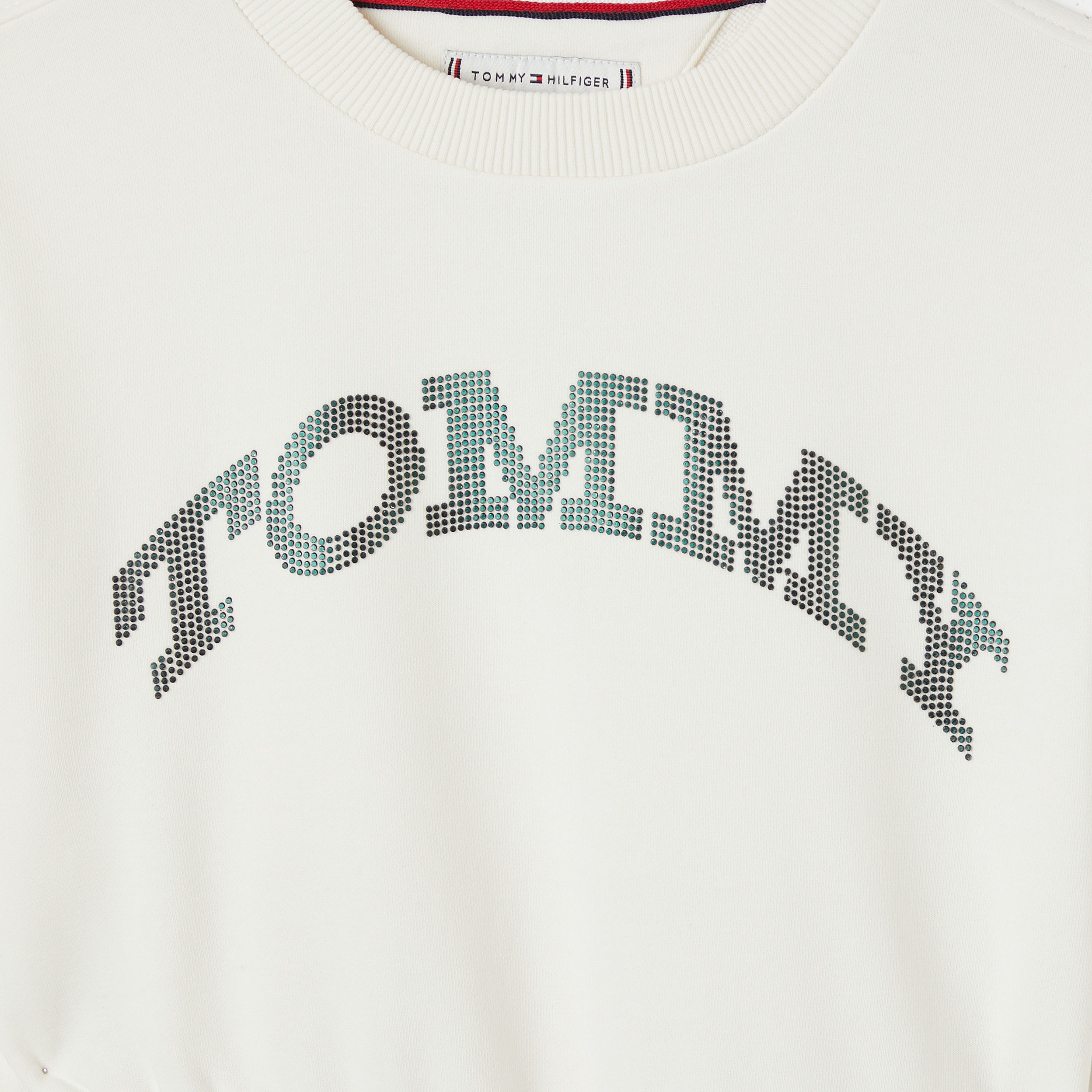 Tommy Hilfiger Tommy Dot Foil Çocuk Beyaz Elbise