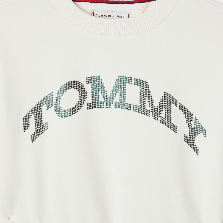 Tommy Hilfiger Tommy Dot Foil Çocuk Beyaz Elbise