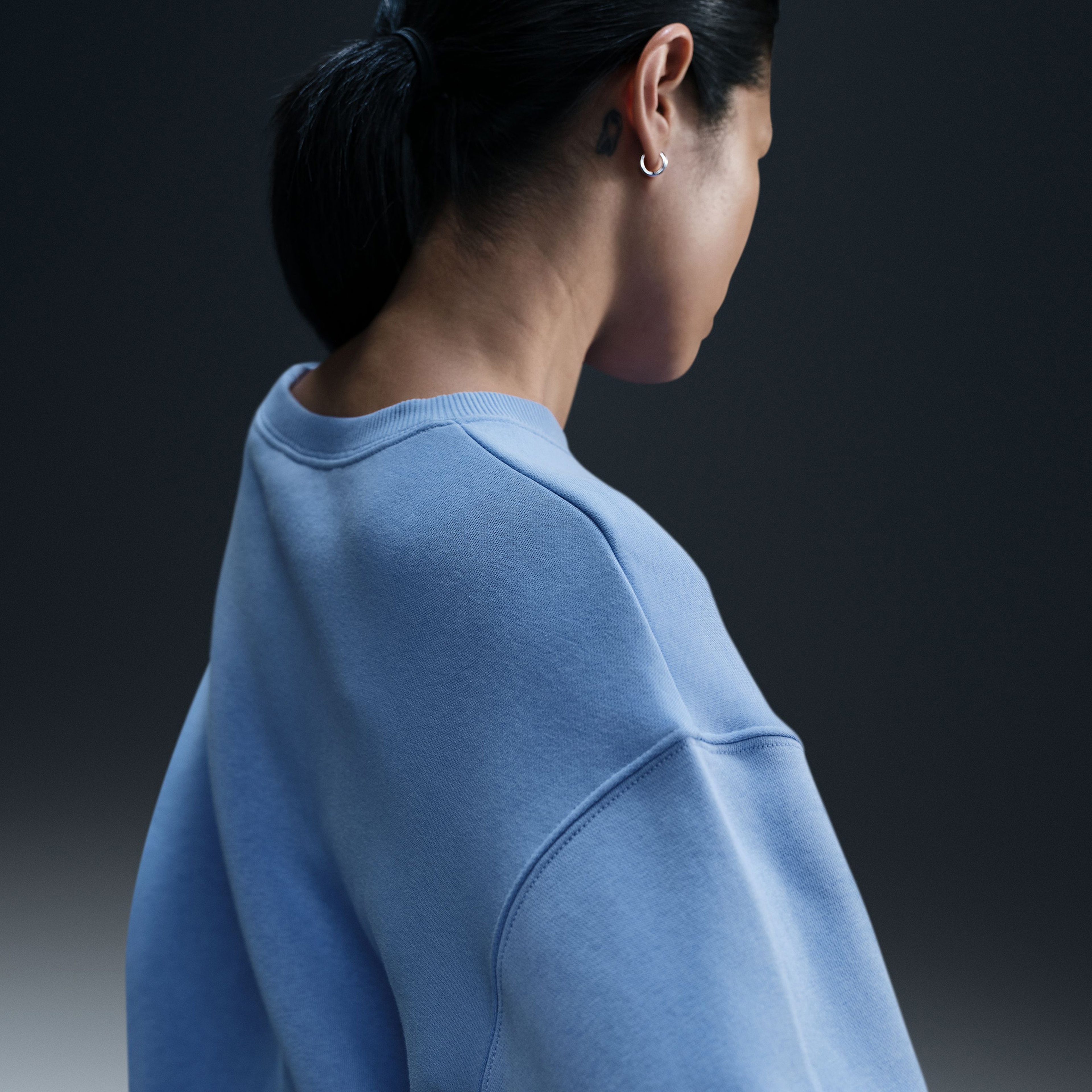 Nike Sportswear Phoenix Fleece Kadın Mavi Sweatshirt