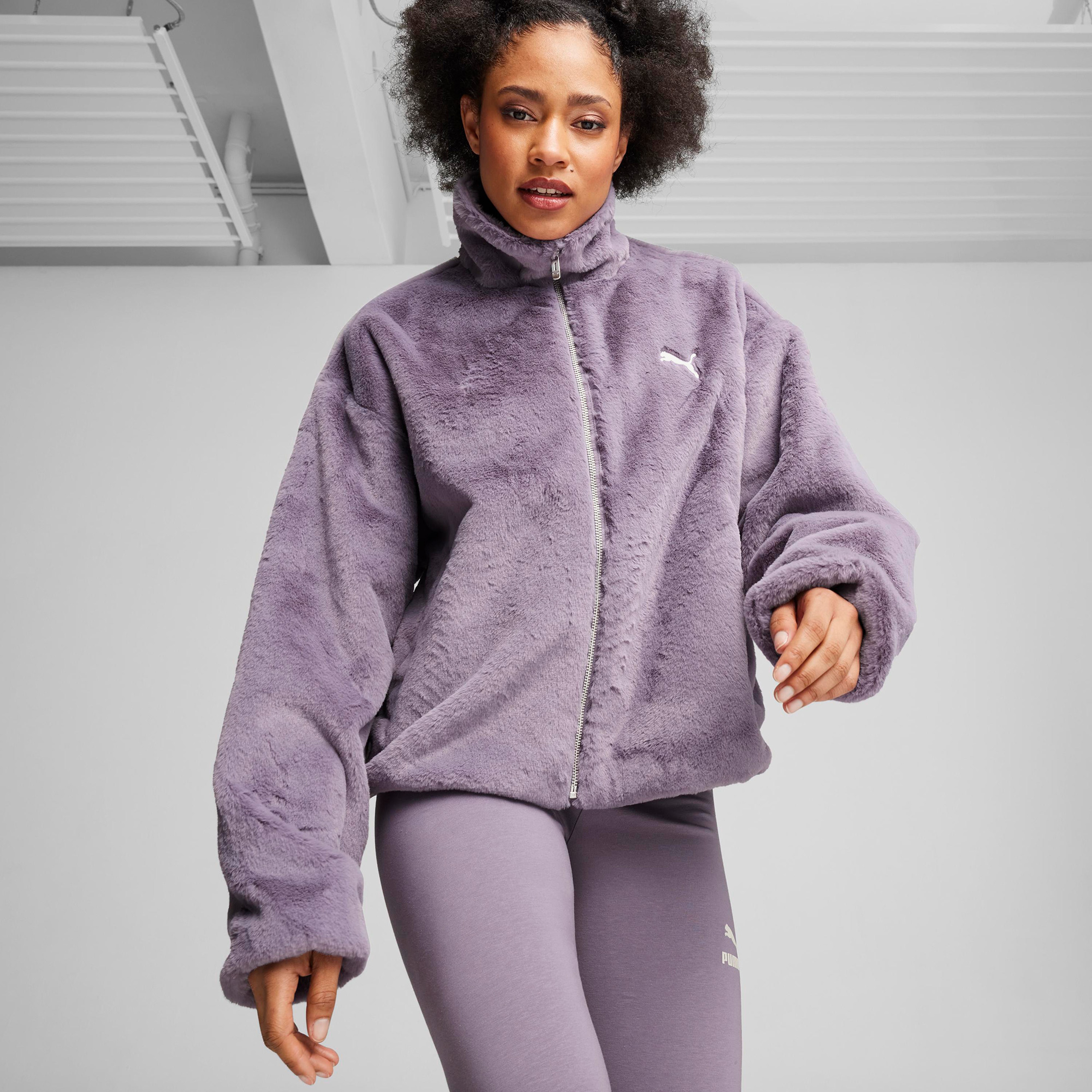 Puma Soft Fleece Kadın Mor Ceket